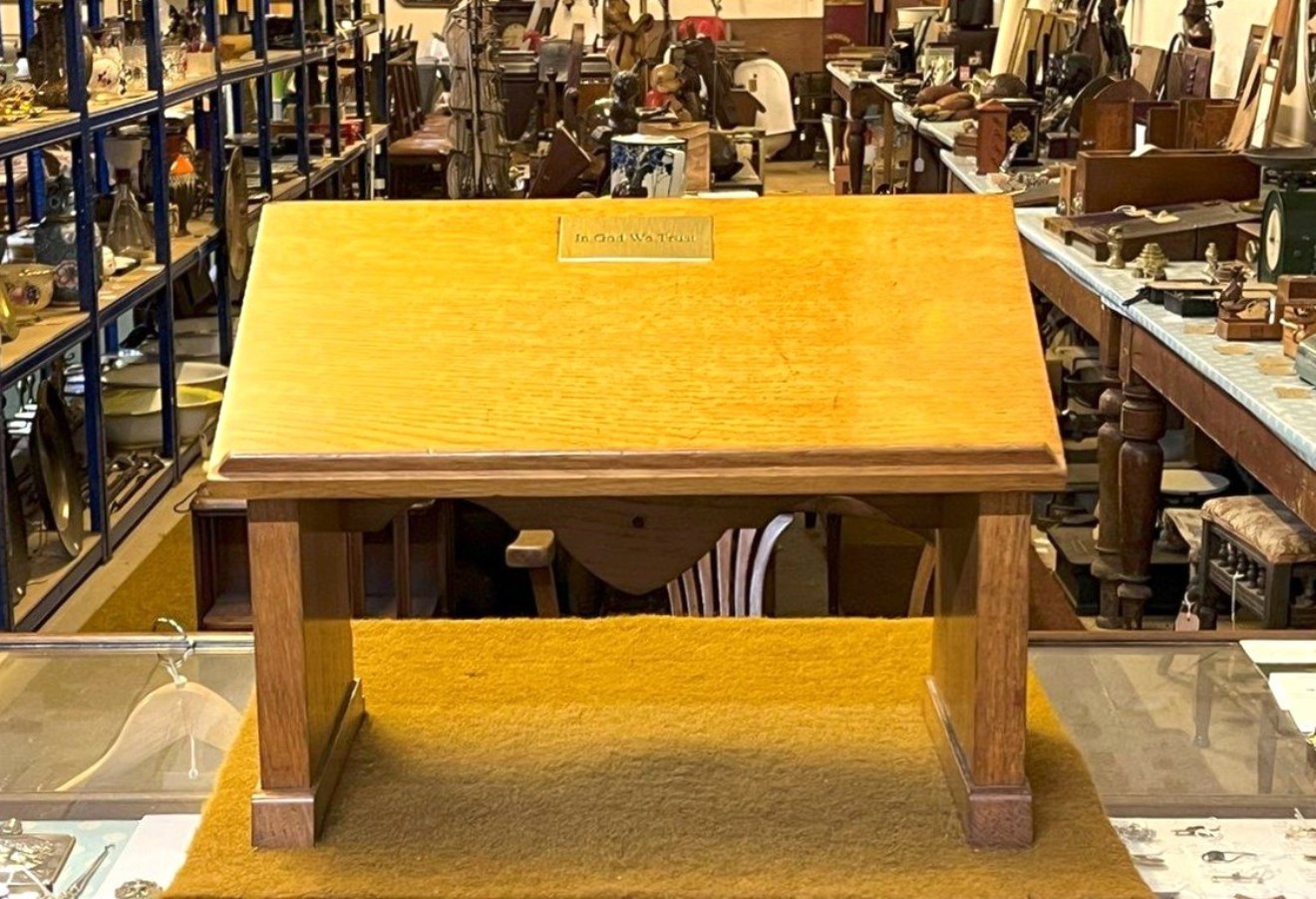 Vintage Scottish Oak Church Bible Stand / Book Rest