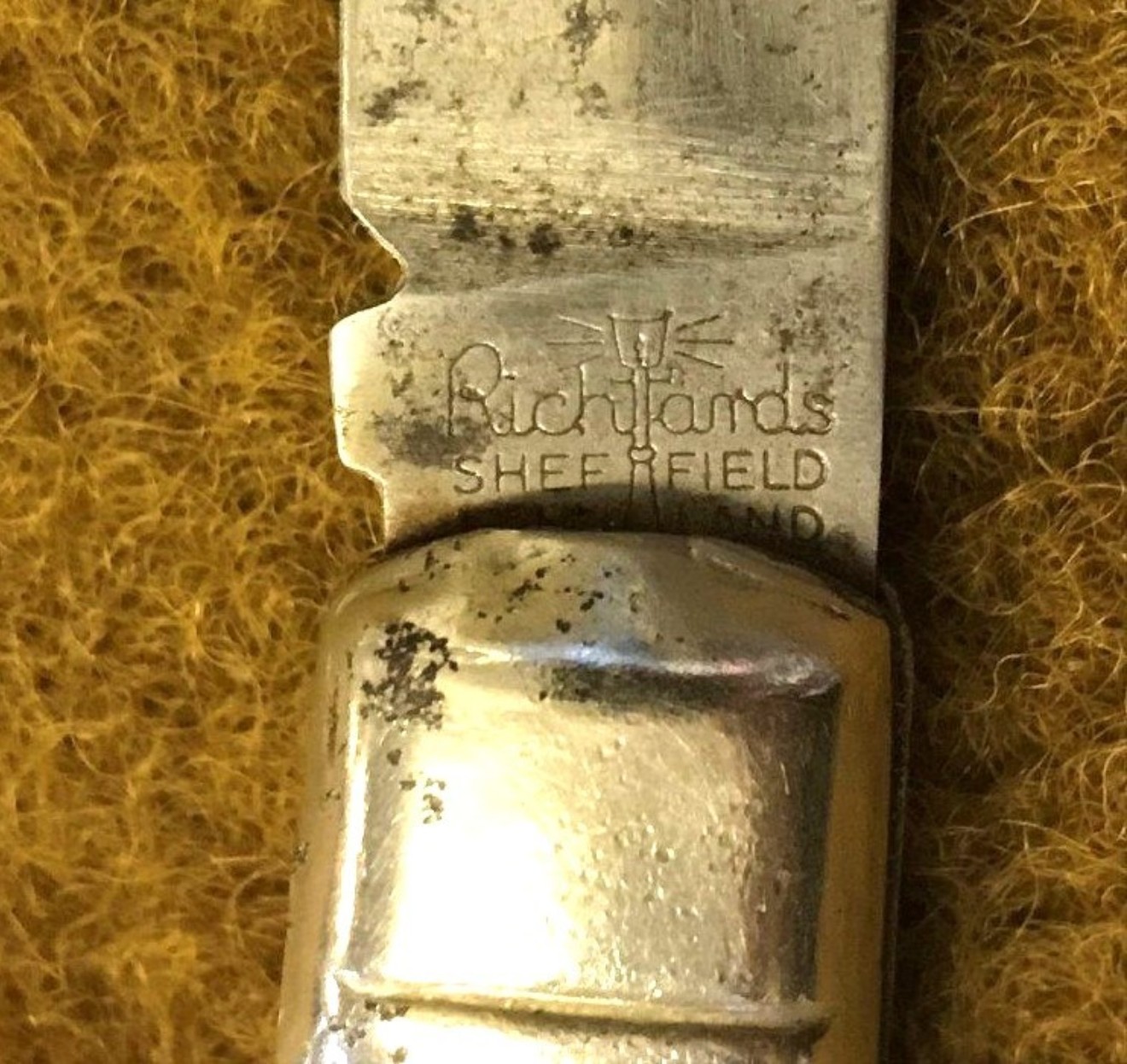 Vintage Richards Sheffield Scout Knife with Main Blade and Marlin Spike