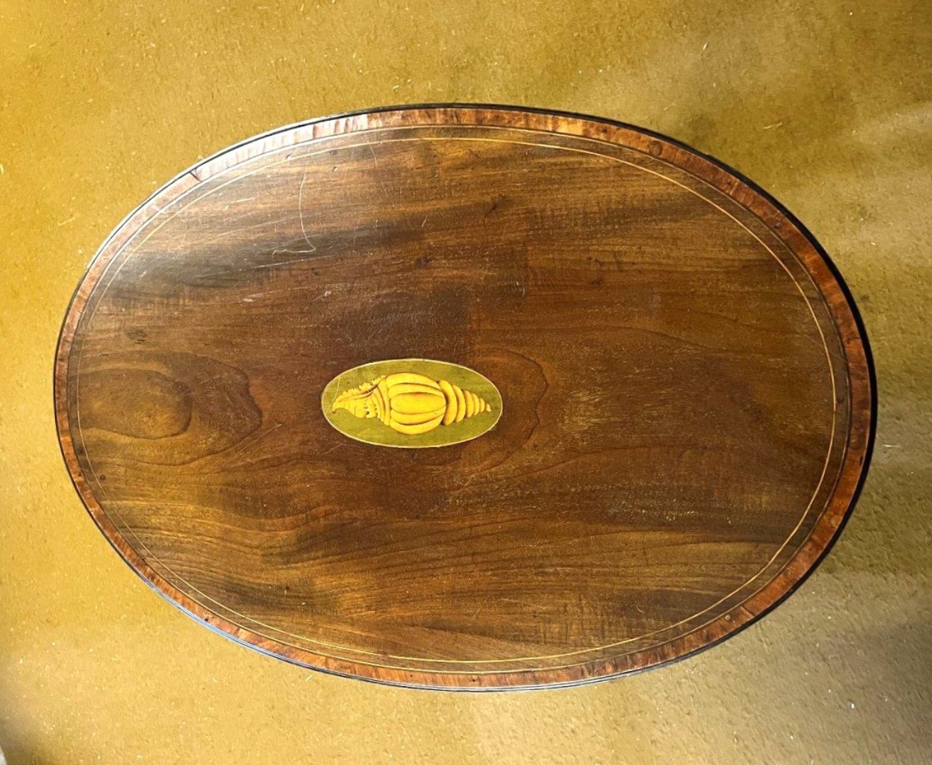 Edwardian Mahogany Inlaid Oval Occasional Table