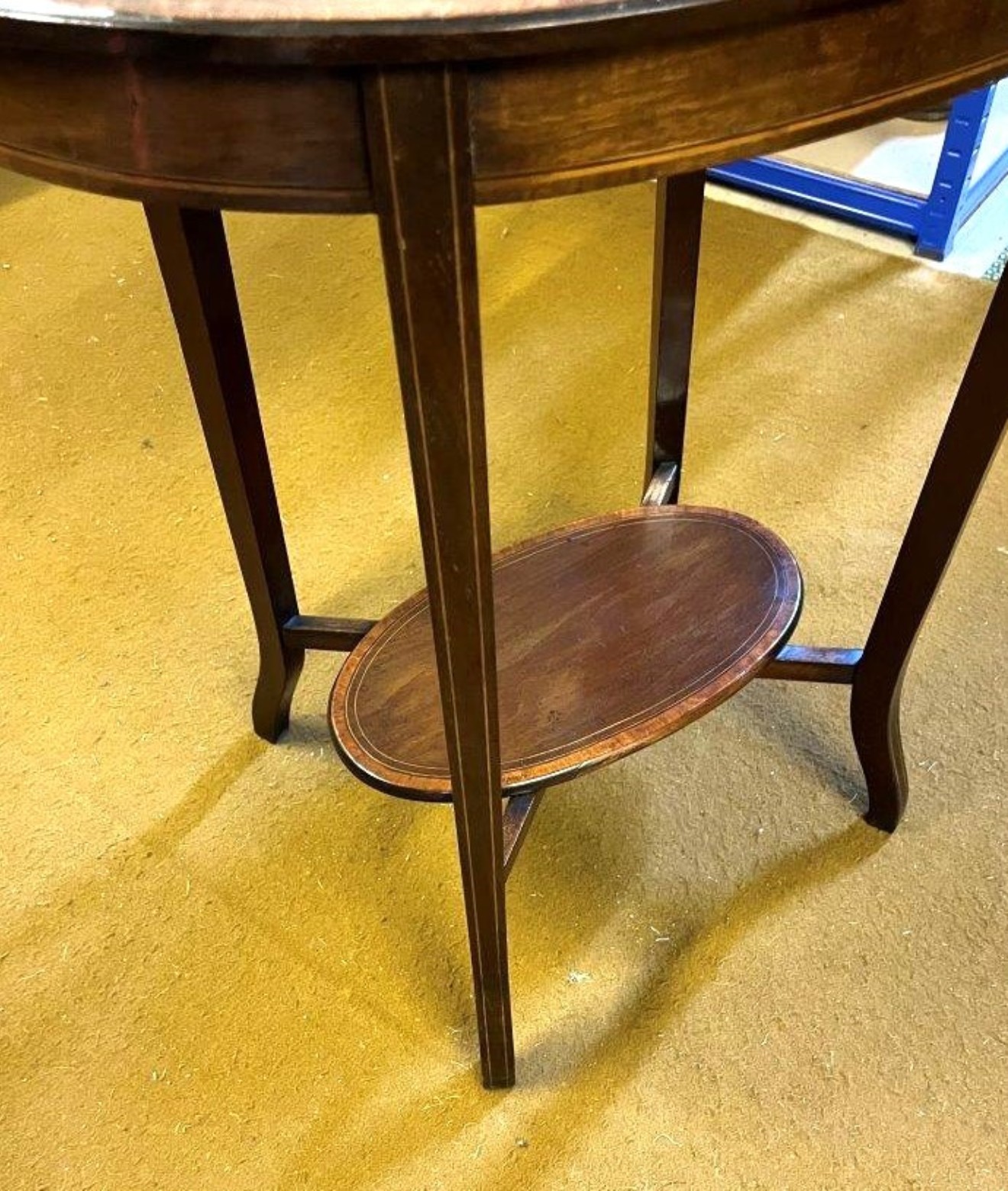 Edwardian Mahogany Inlaid Oval Occasional Table