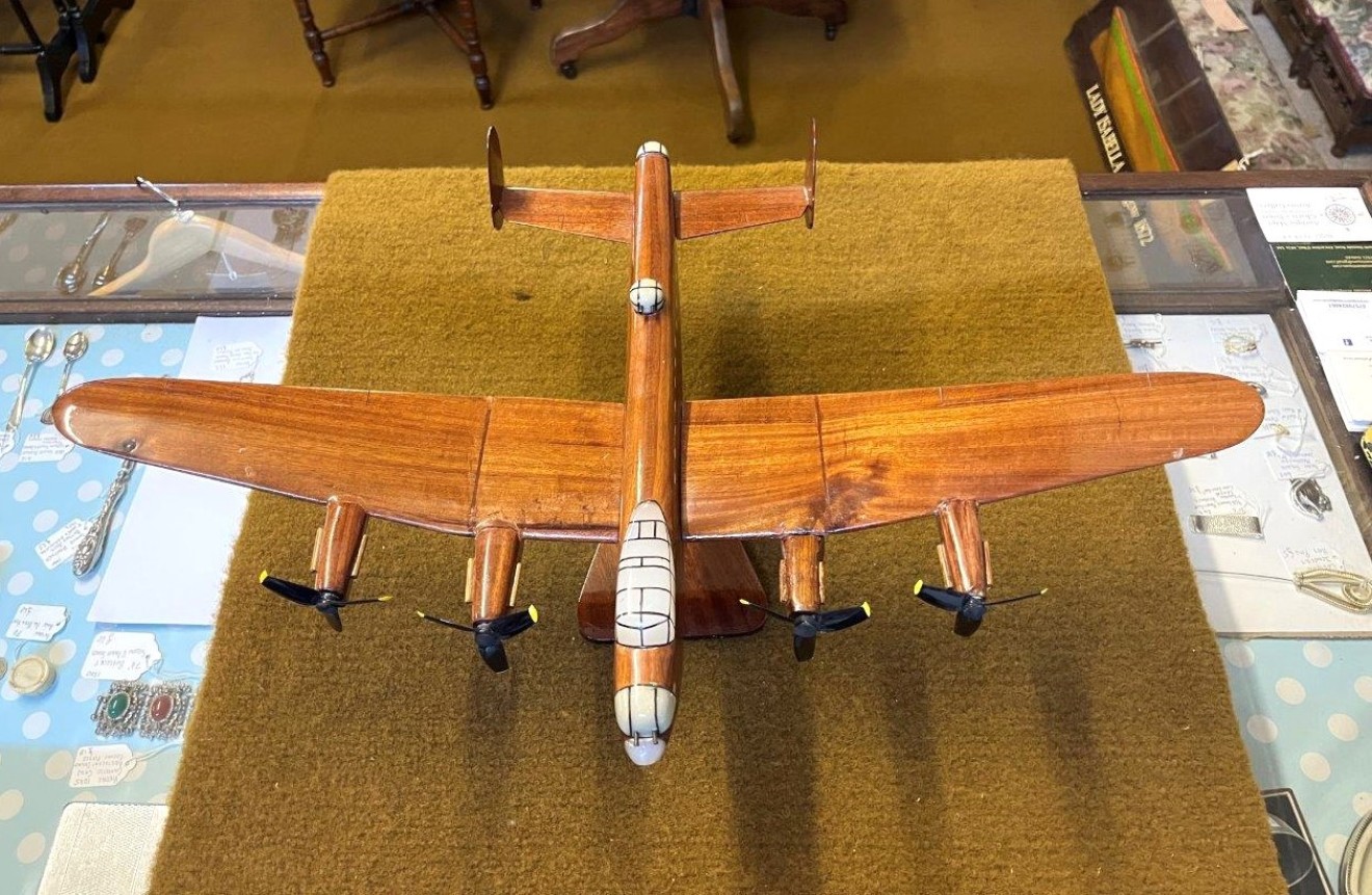 Vintage Wooden Model Avro Lancaster Bomber