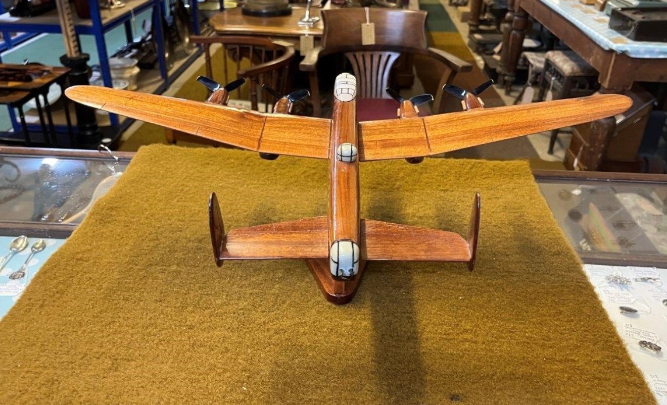 Vintage Wooden Model Avro Lancaster Bomber