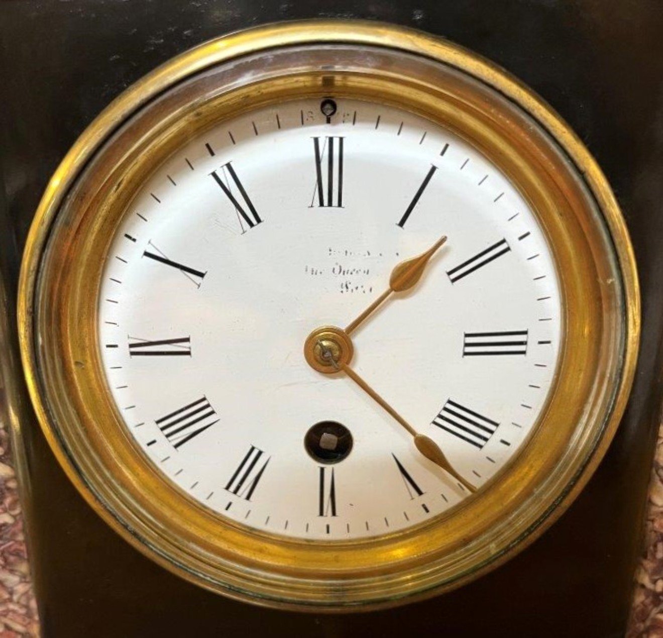 Antique Slate and Marble Mantle Clock