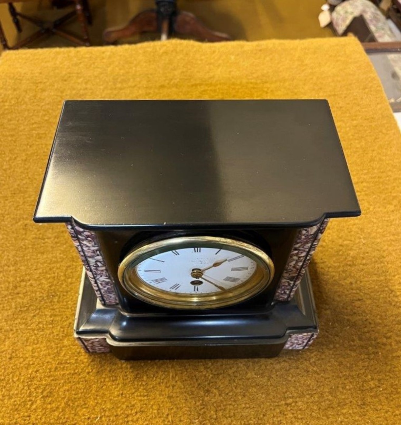 Antique Slate and Marble Mantle Clock