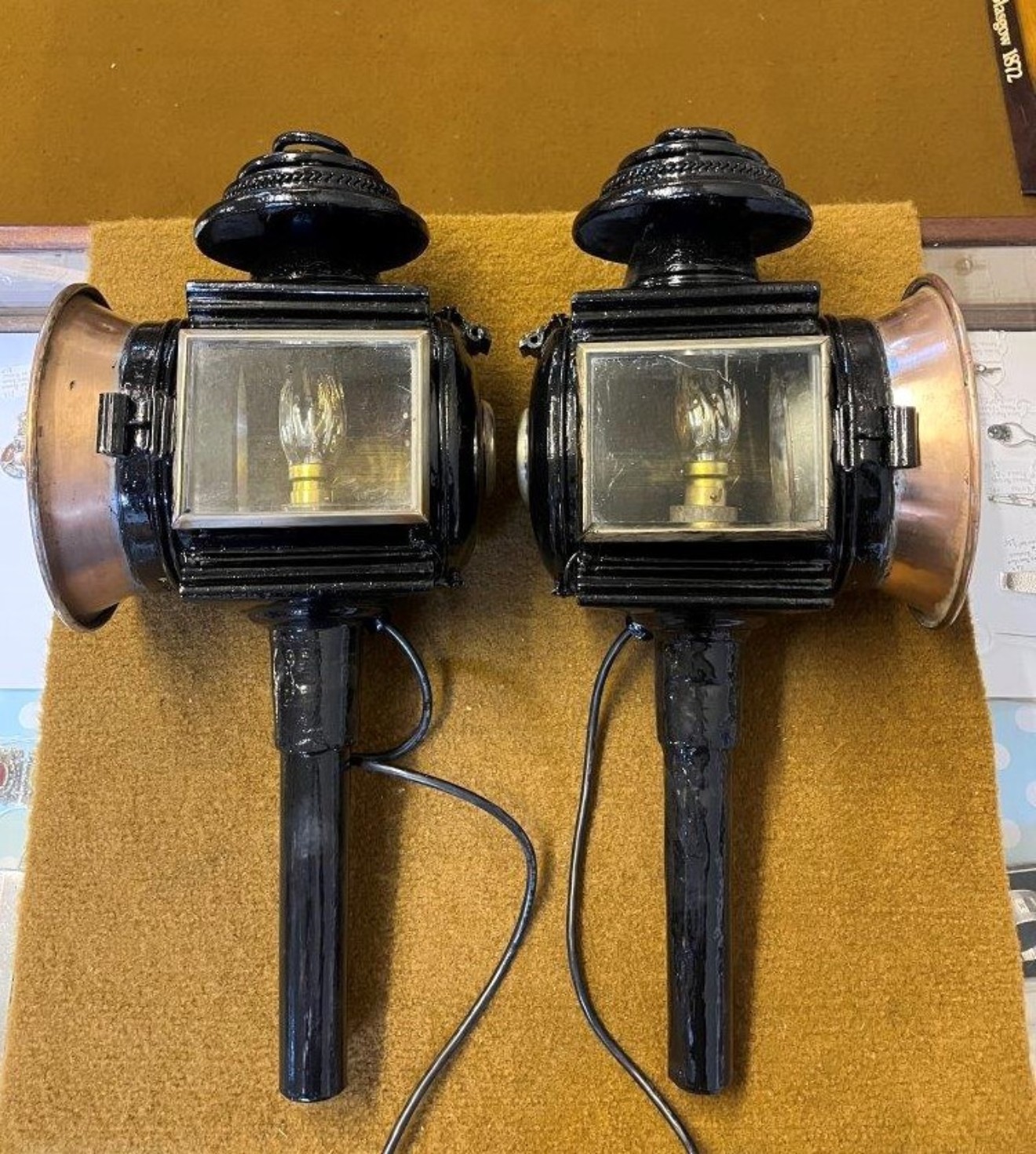 Edwardian Pair of Carriage Driving Lamps