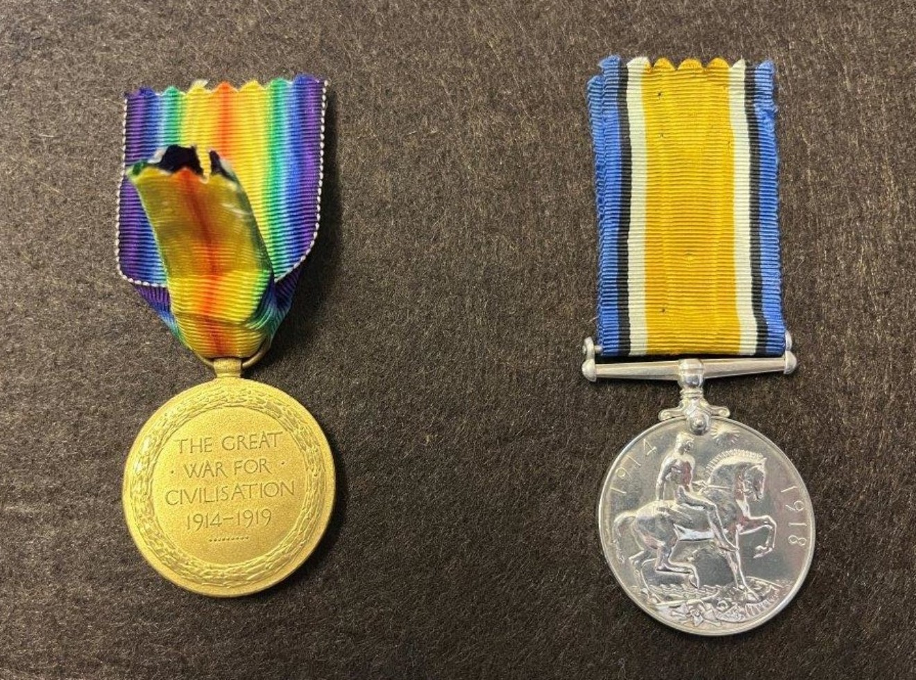 Pair of WW1 Medals (1914 - 1918 War Medal & The Great War for Civilisation 1914-1919 Medal Both Marked 35126 Pte T Melville Royal Scots