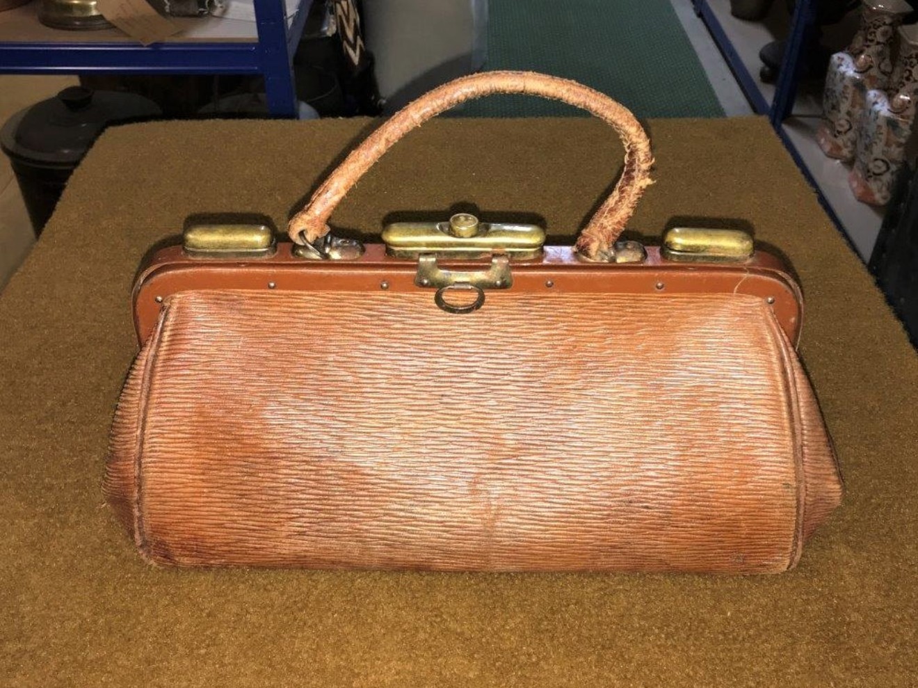 Doctor's Leather Bag 1930s Vintage Gladstone Bag 