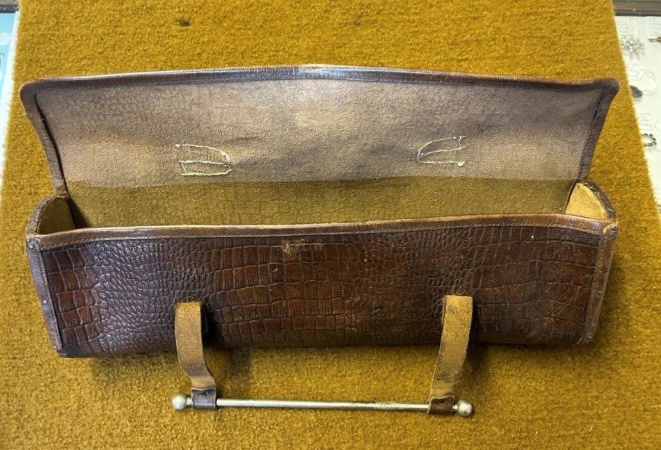 Vintage Alligator Skin Leather Document / Music Bag