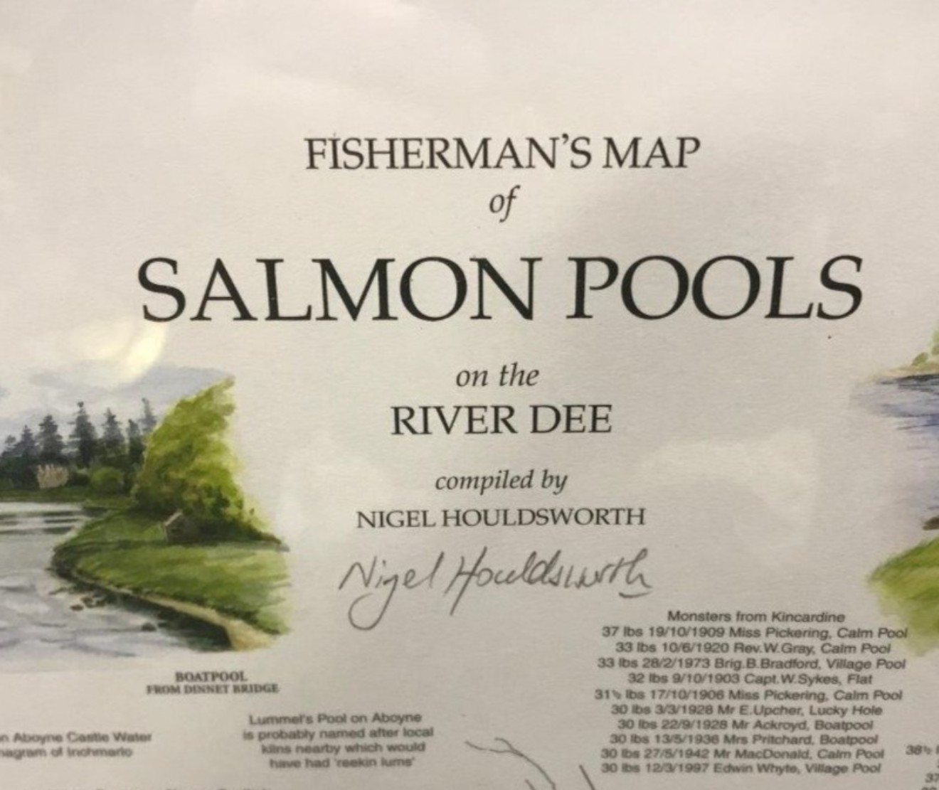 Fisherman's Map of Salmon Pools on the River Dee Compiled by Nigel Houldsworth