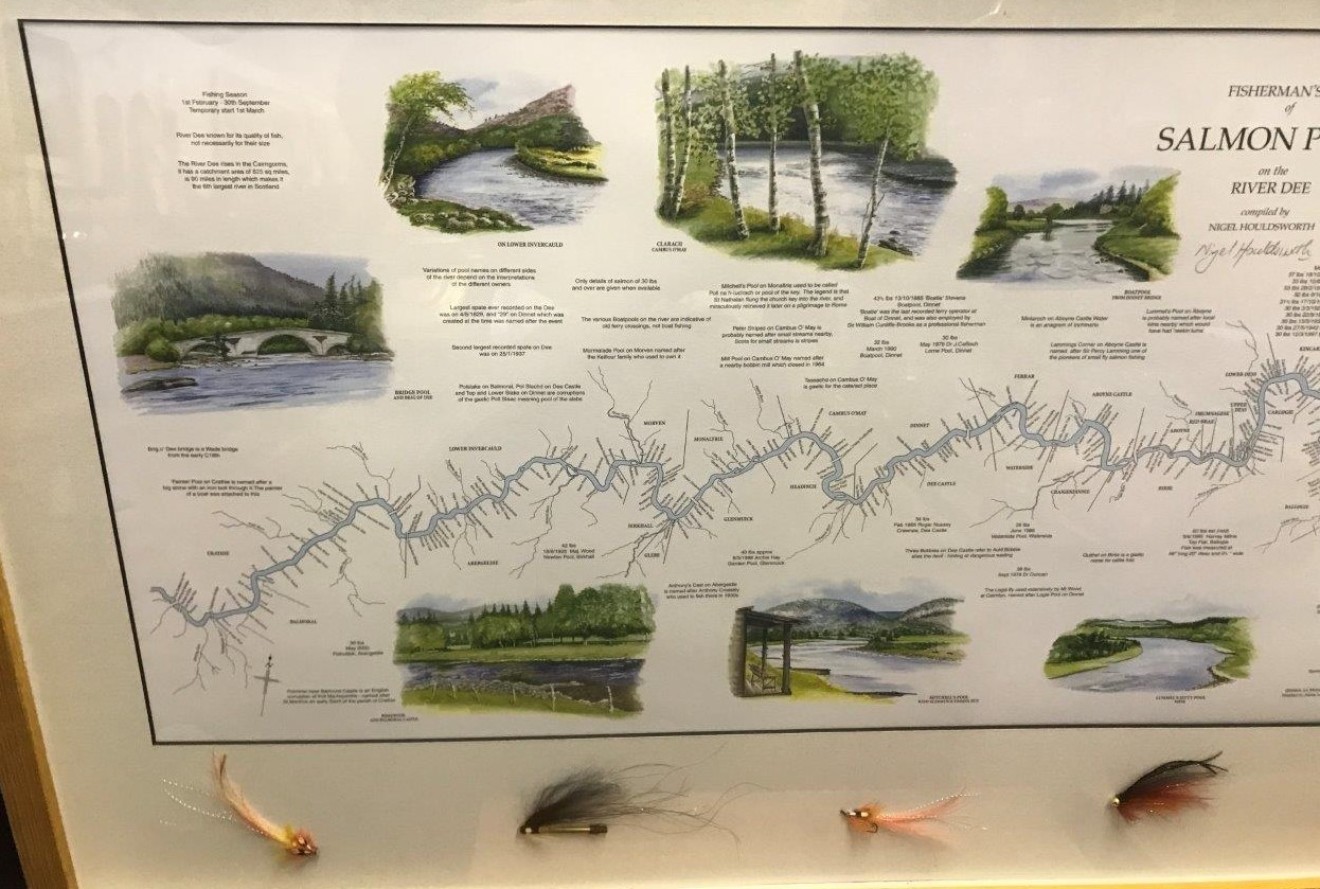 Fisherman's Map of Salmon Pools on the River Dee Compiled by Nigel Houldsworth