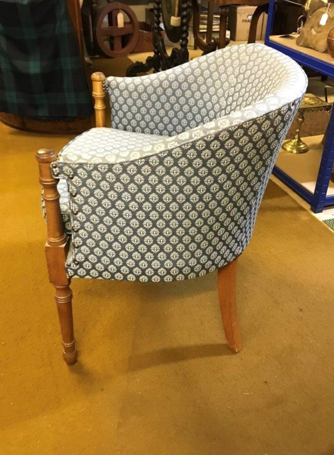 Vintage Set of 4 Upholstered Tub Chairs