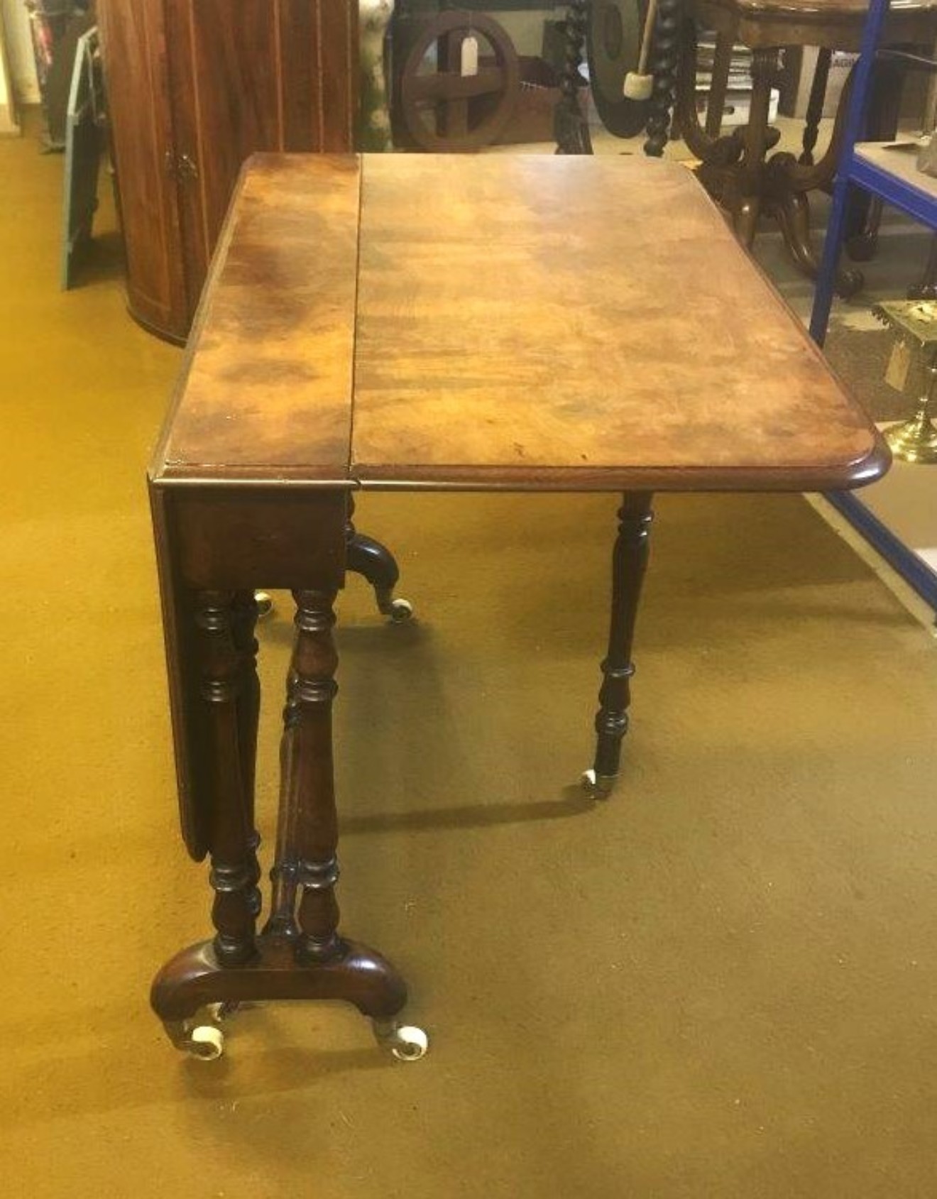 Victorian Burr Walnut Sutherland Drop Leaf Table