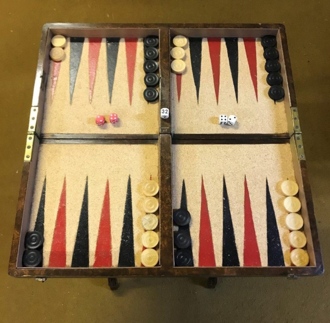 Rare Vintage Chinoiserie Folding Backgammon Table