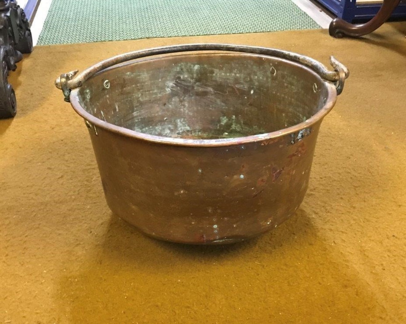 Victorian Large Hammered Copper Cooking Pot