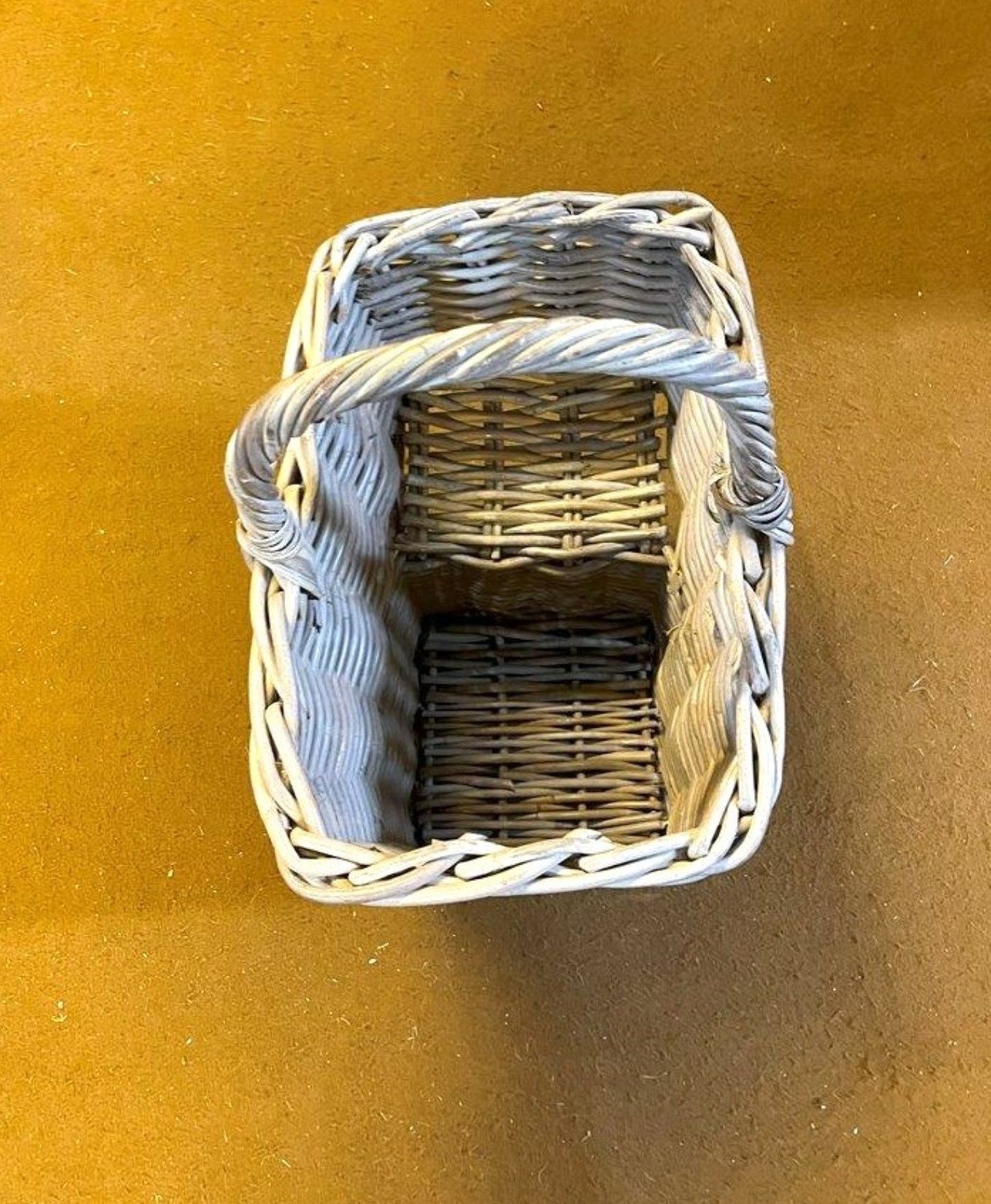 Vintage Grey Rattan Stair Step Washing Basket