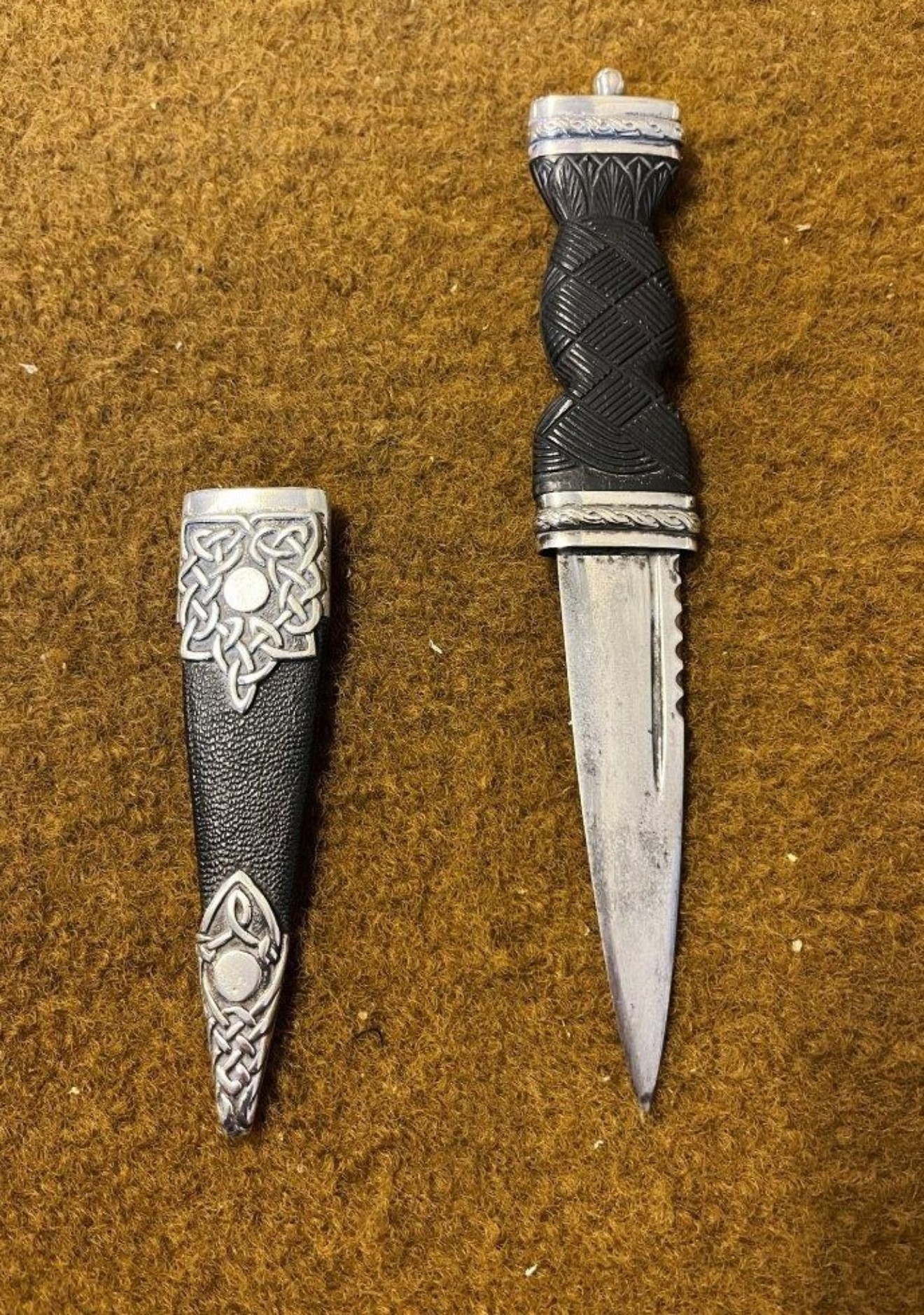 Vintage Scottish Sgian Dubh with Silver Plated Mounts