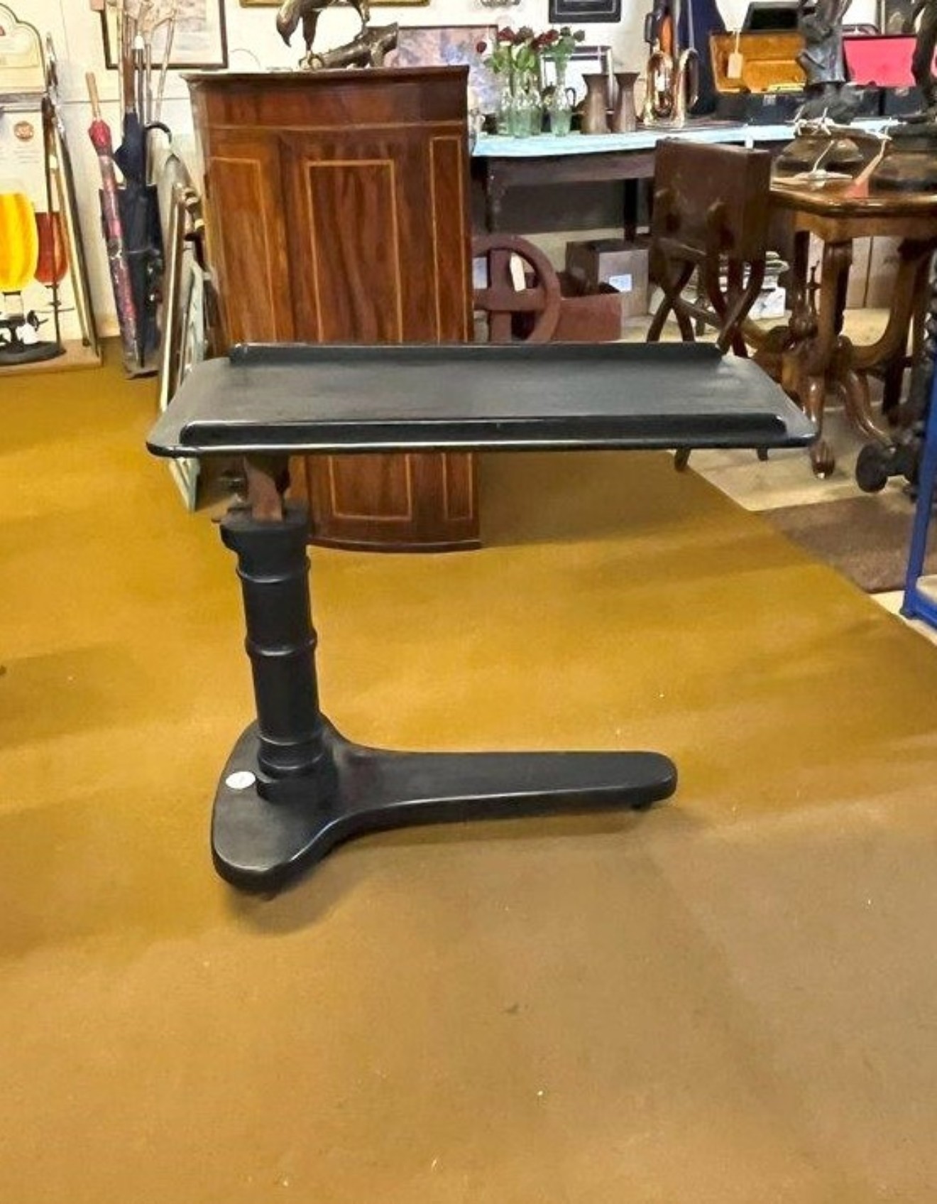 Edwardian Ebonised Adjustable Overbed / Chair Table Made by J Carter London