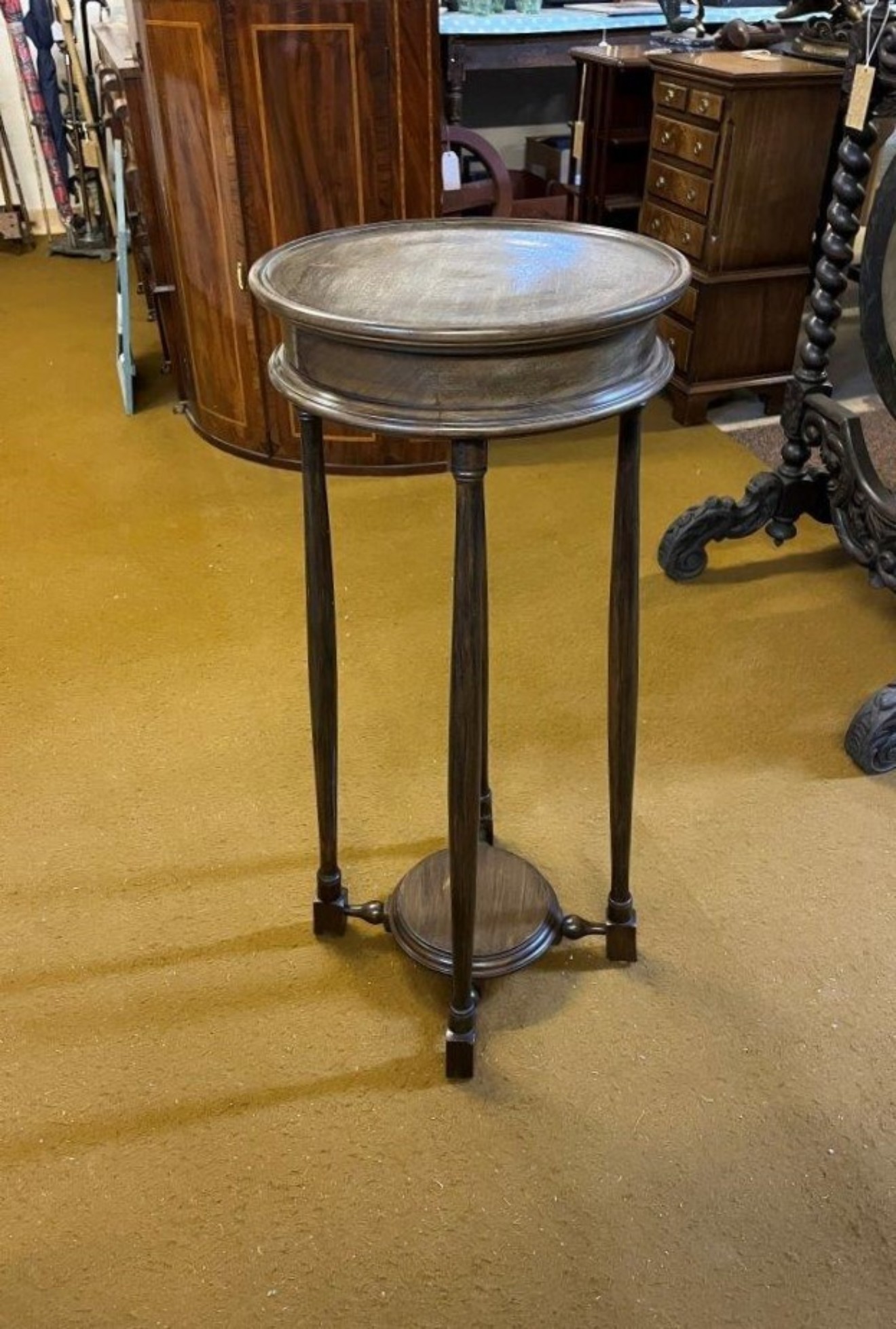 Antique Mahogany 2 Tier Jardiniere Stand