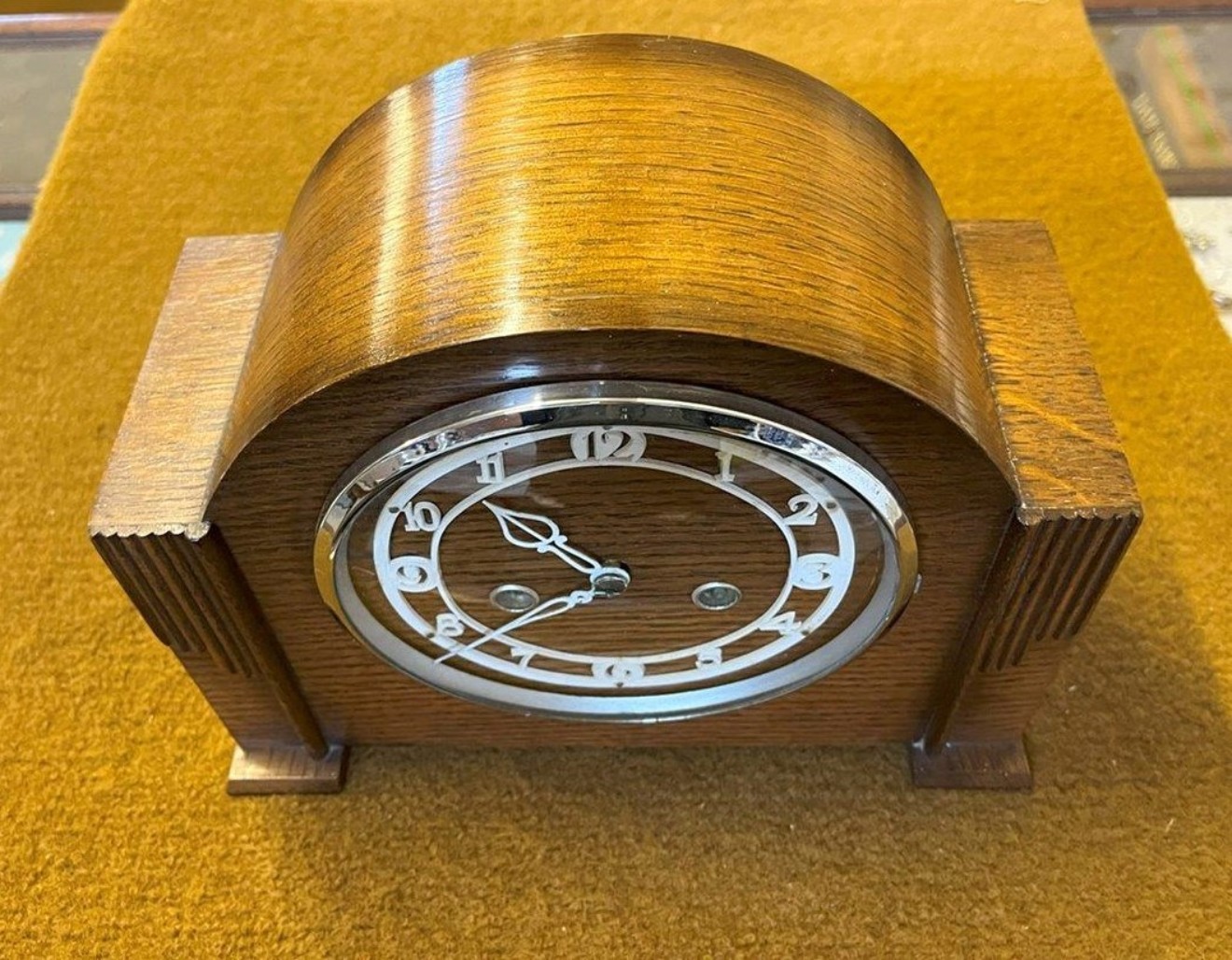 Vintage Art Deco Style Oak Mantle Clock by Smiths Enfield