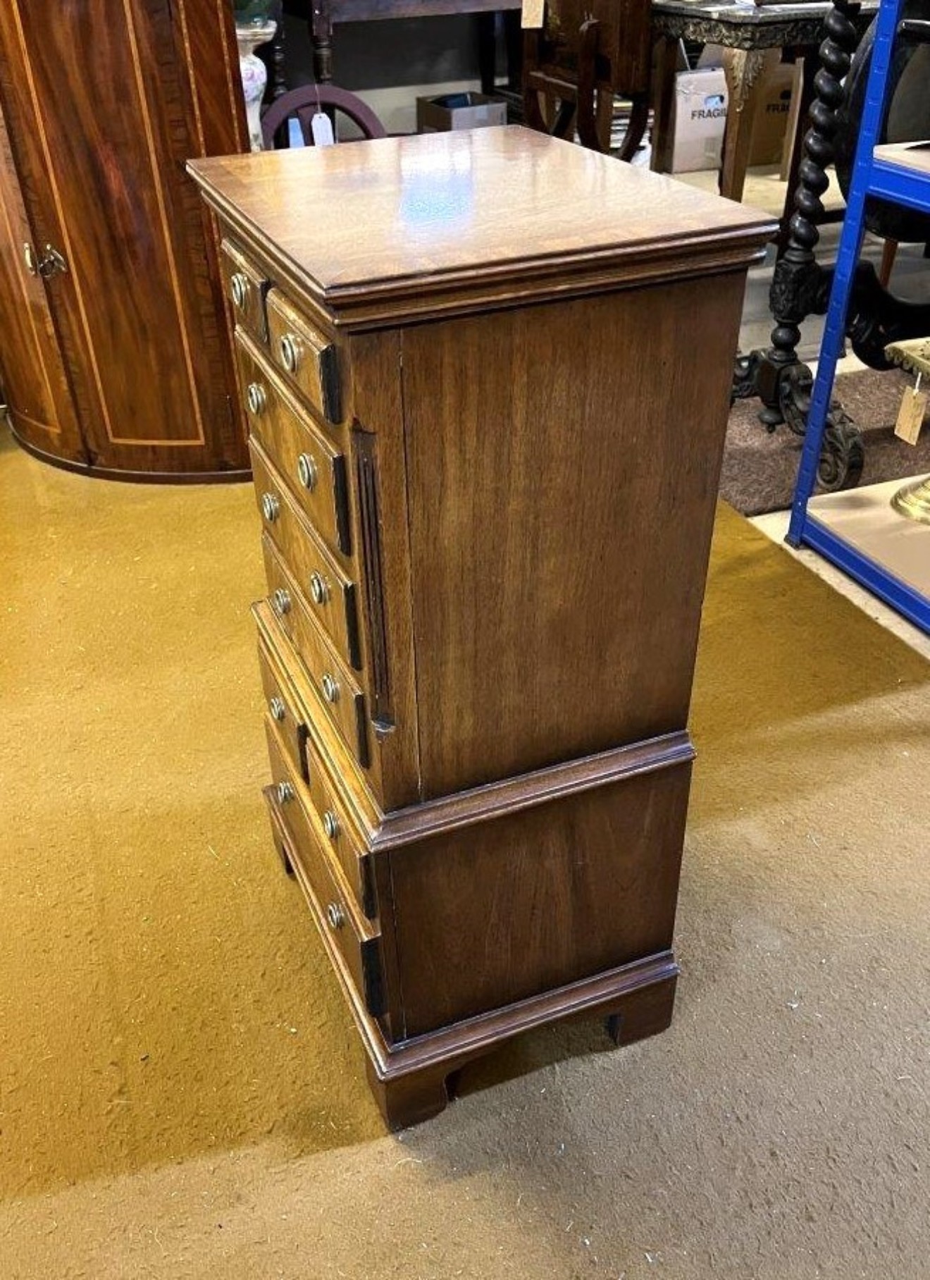 Vintage Mahogany Bevan Funnel Reprodux Chest of Drawers