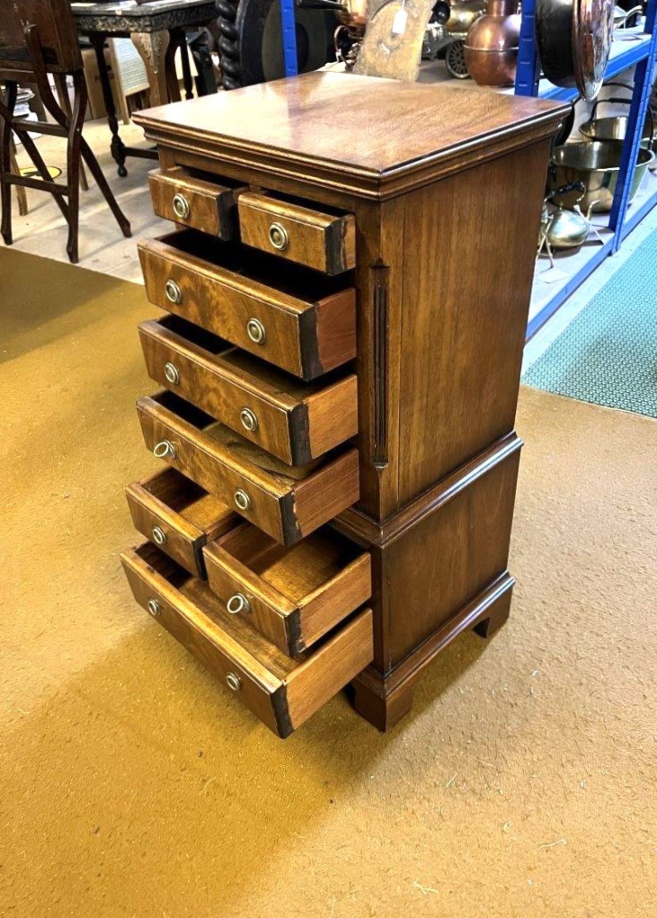 Vintage Mahogany Bevan Funnel Reprodux Chest of Drawers