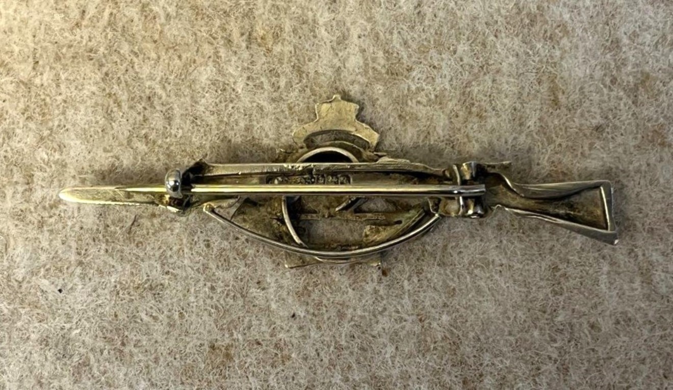 WW1 Royal Artillery Sterling Silver & Gold Plated Sweetheart Brooch