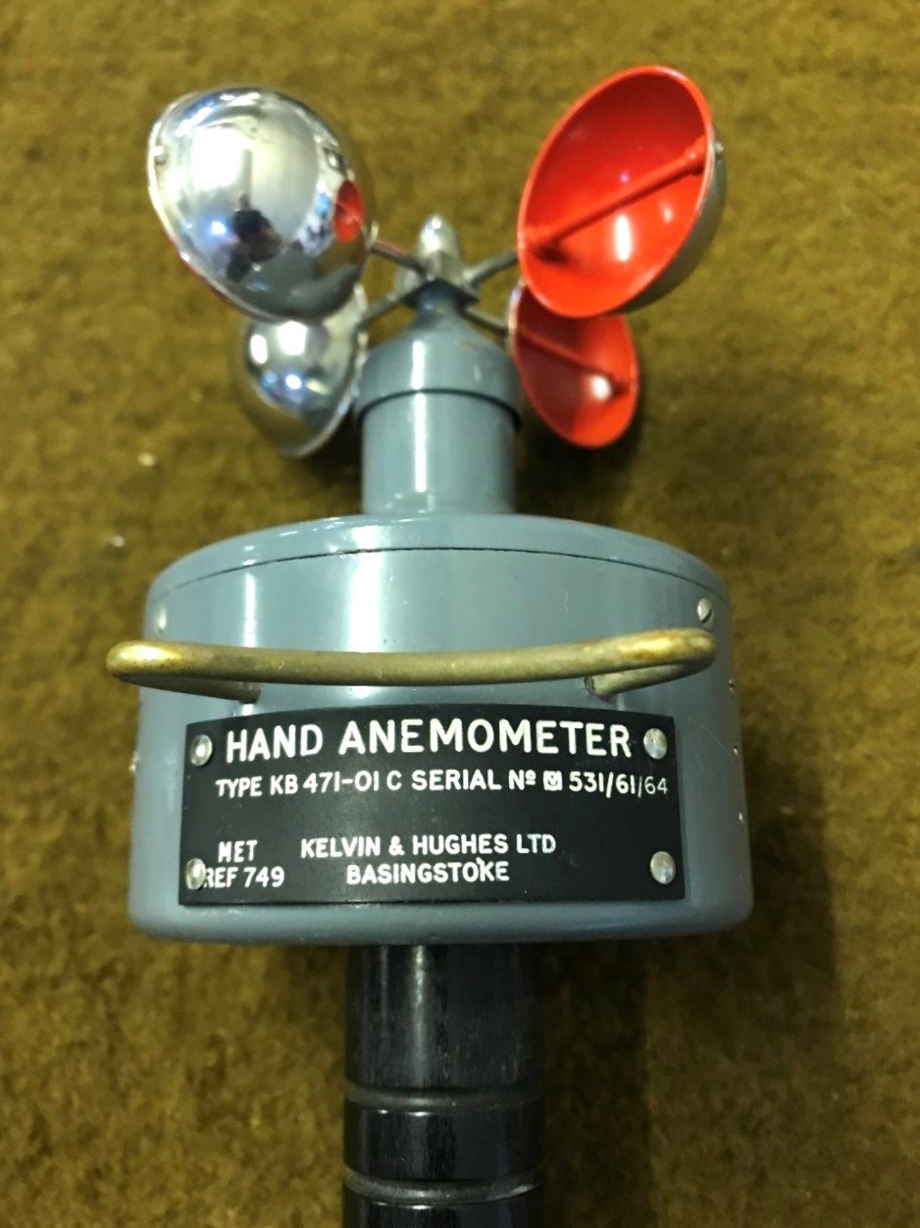 Vintage Cased Hand Held Anemometer made by Kelvin & Hughes Ltd Basingstoke