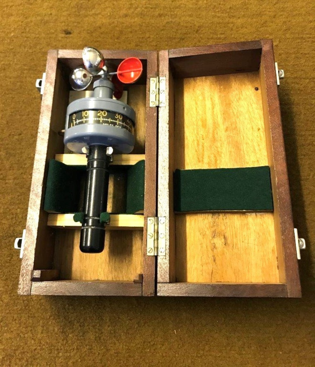 Vintage Cased Hand Held Anemometer made by Kelvin & Hughes Ltd Basingstoke