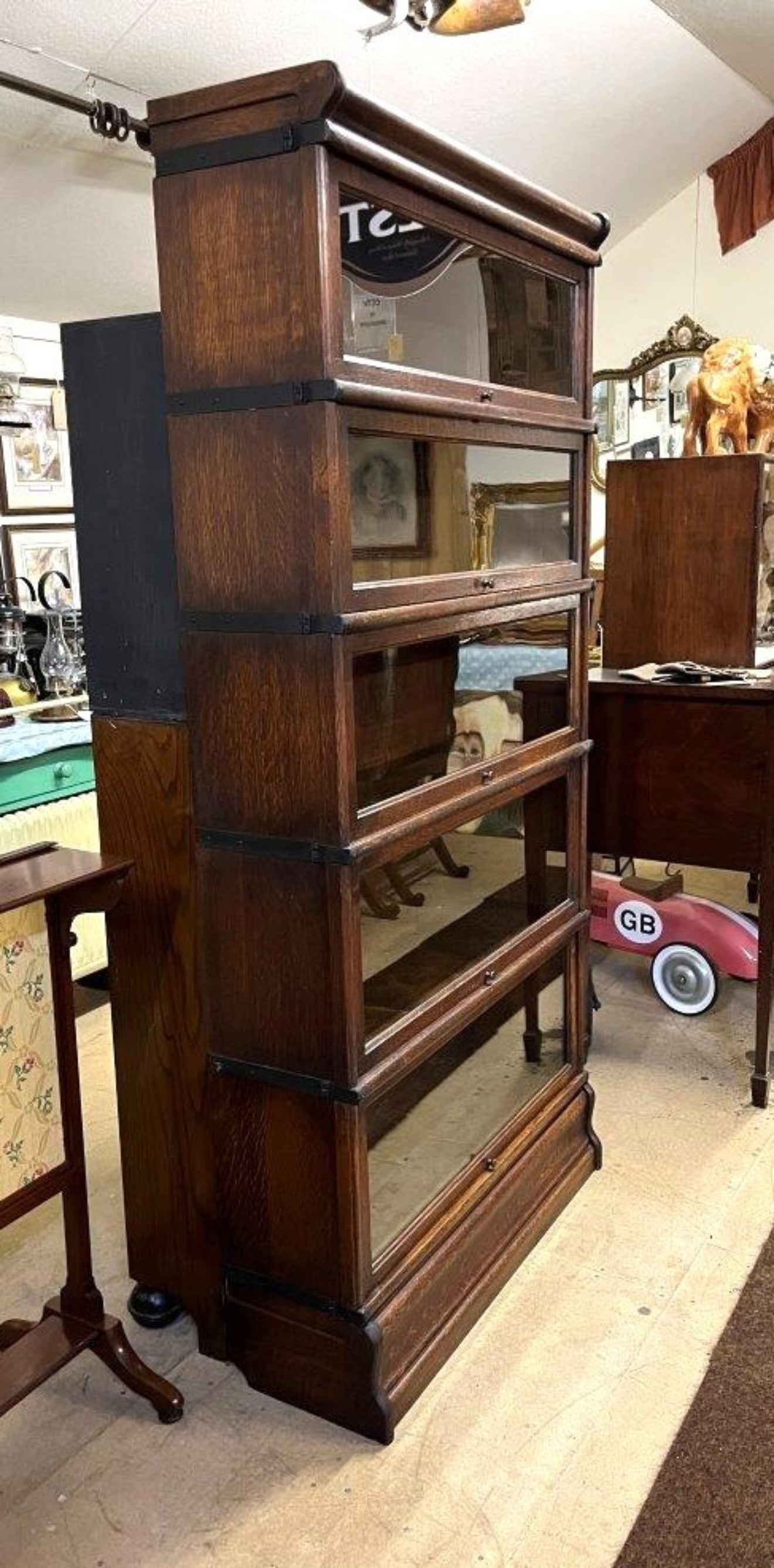 Antique 5 Tier Globe Wernicke Oak Barrister's Bookcase