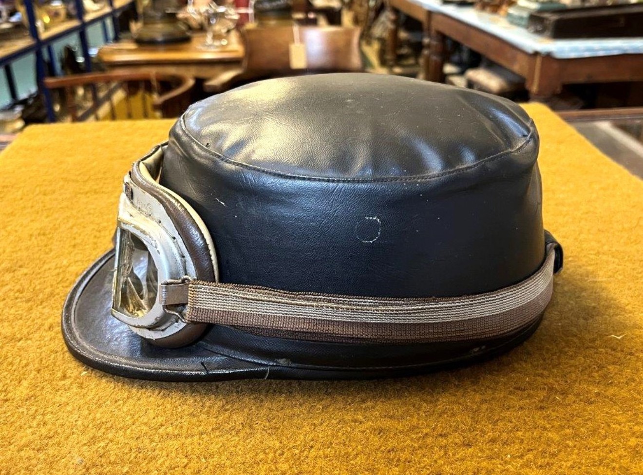 Vintage Motoring Helmet and Goggles