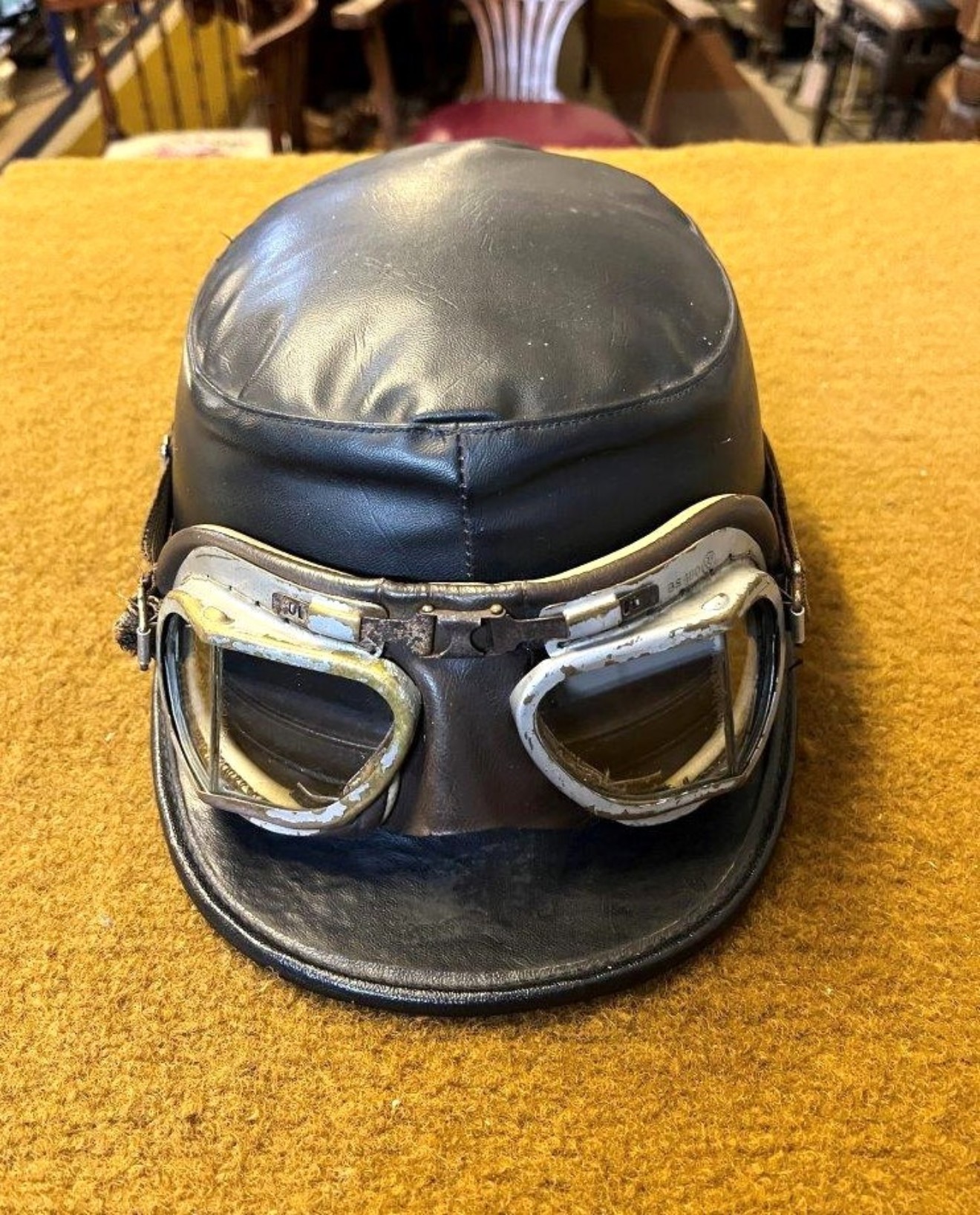 Vintage Motoring Helmet and Goggles