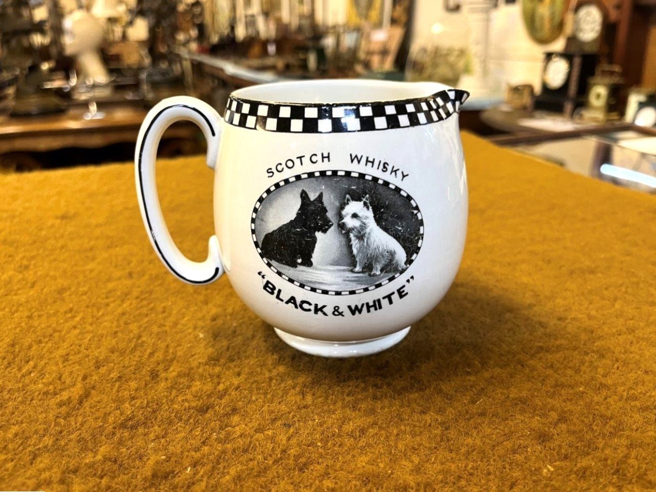 Rare Vintage Black & White Scotch Whisky Water Jug