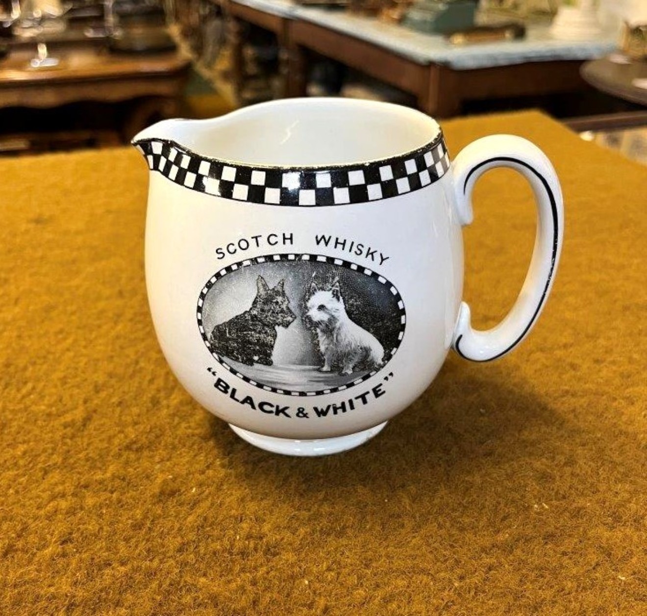 Rare Vintage Black & White Scotch Whisky Water Jug