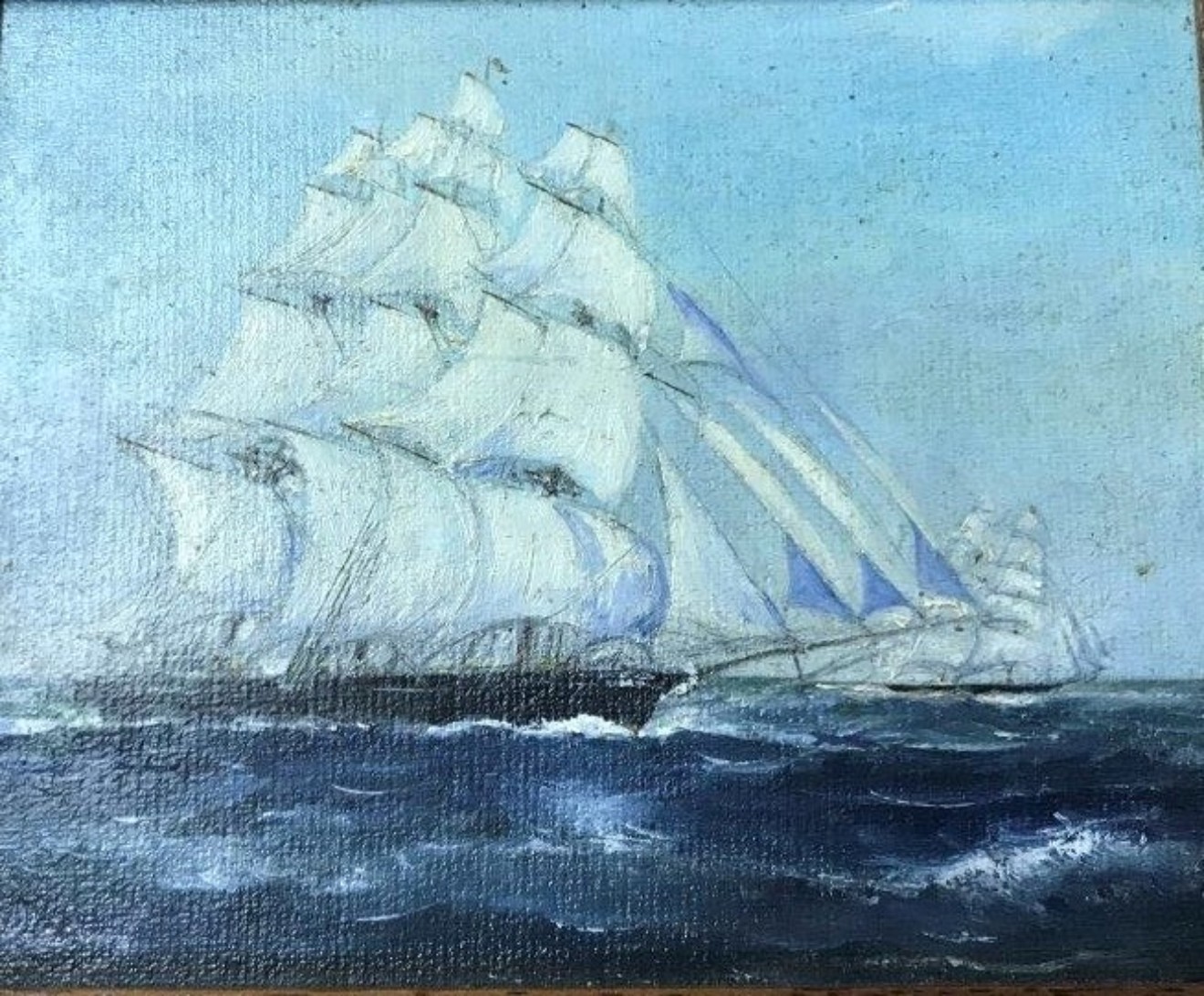 Vintage Pair of Paintings of The Tea Clippers "Taeping" and "Ariel" in The Great Tea Race of 1866, from China to London