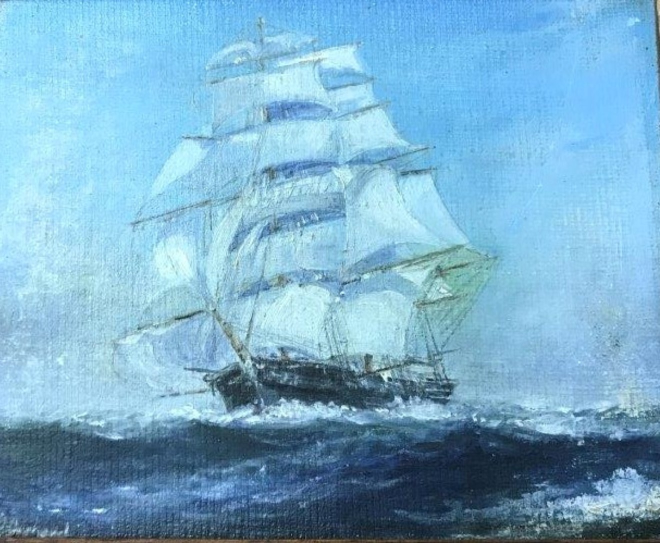 Vintage Pair of Paintings of The Tea Clippers "Taeping" and "Ariel" in The Great Tea Race of 1866, from China to London