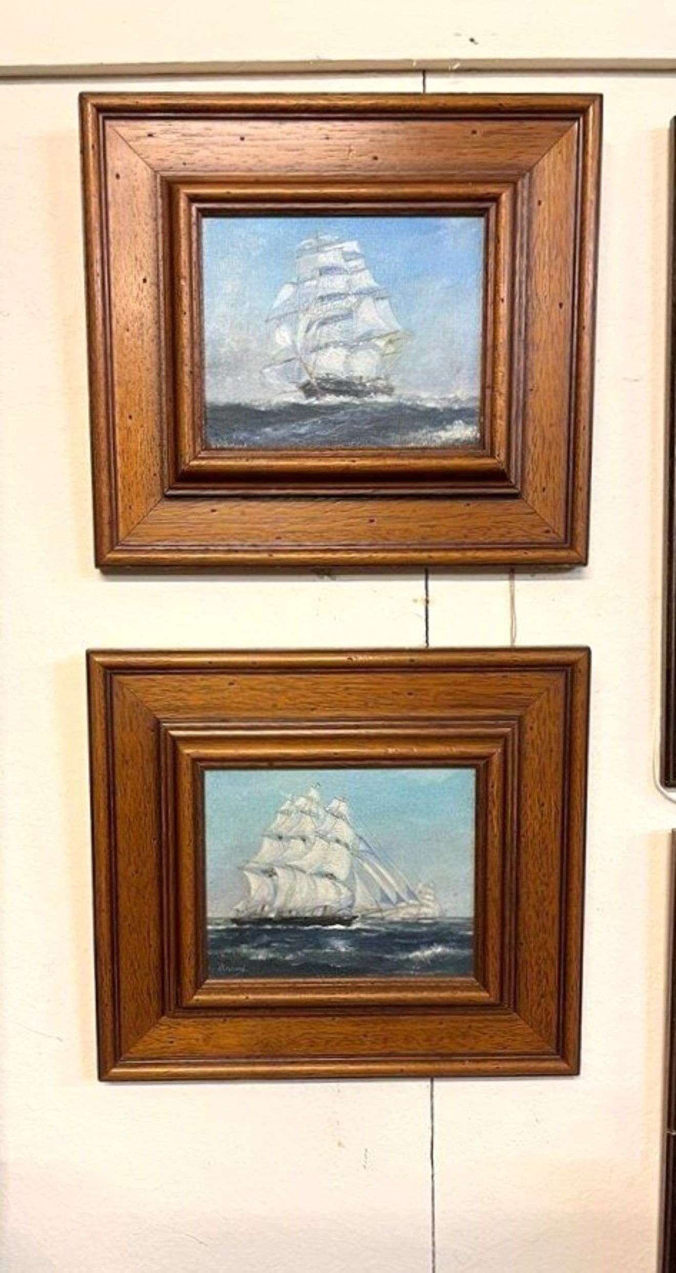 Vintage Pair of Paintings of The Tea Clippers "Taeping" and "Ariel" in The Great Tea Race of 1866, from China to London