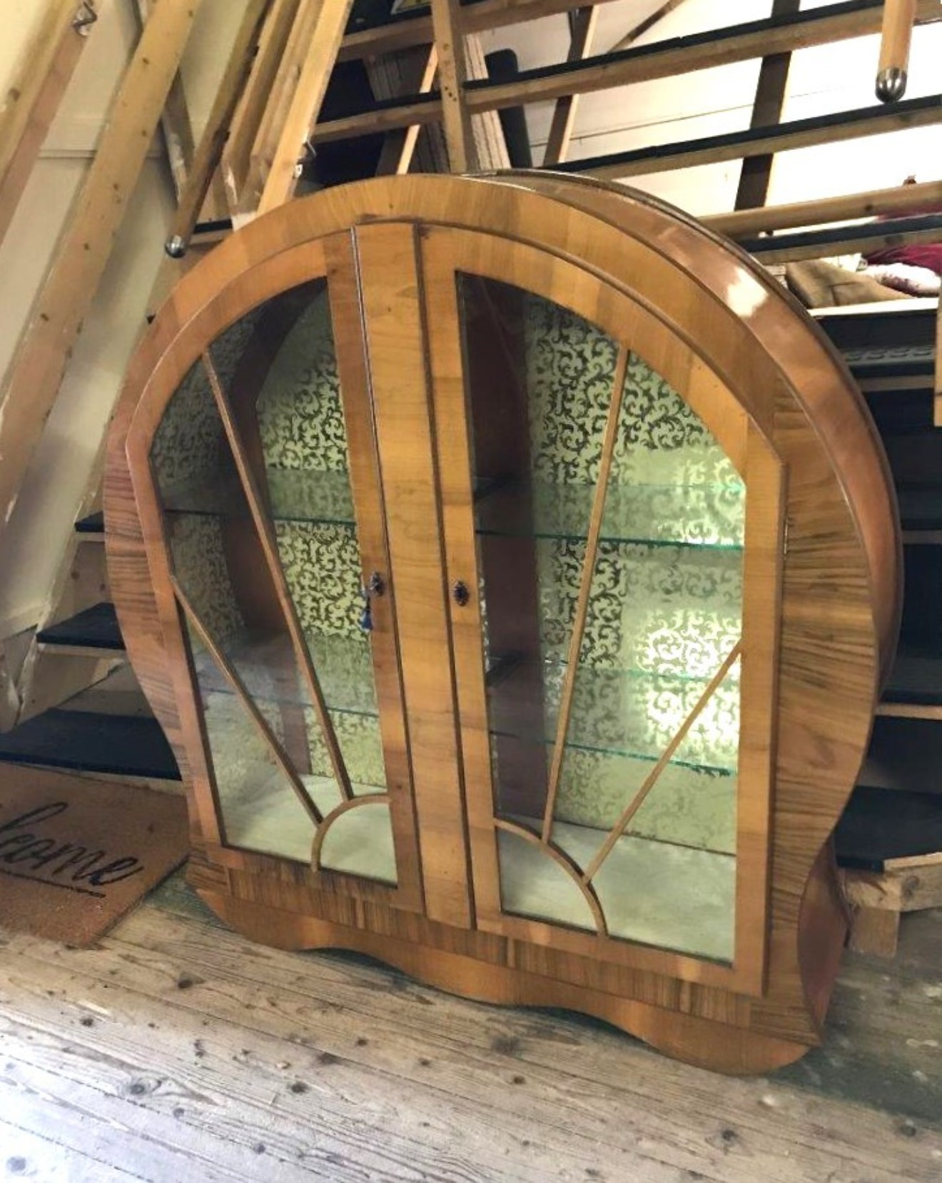 Art Deco Style Sunburst Display Cabinet