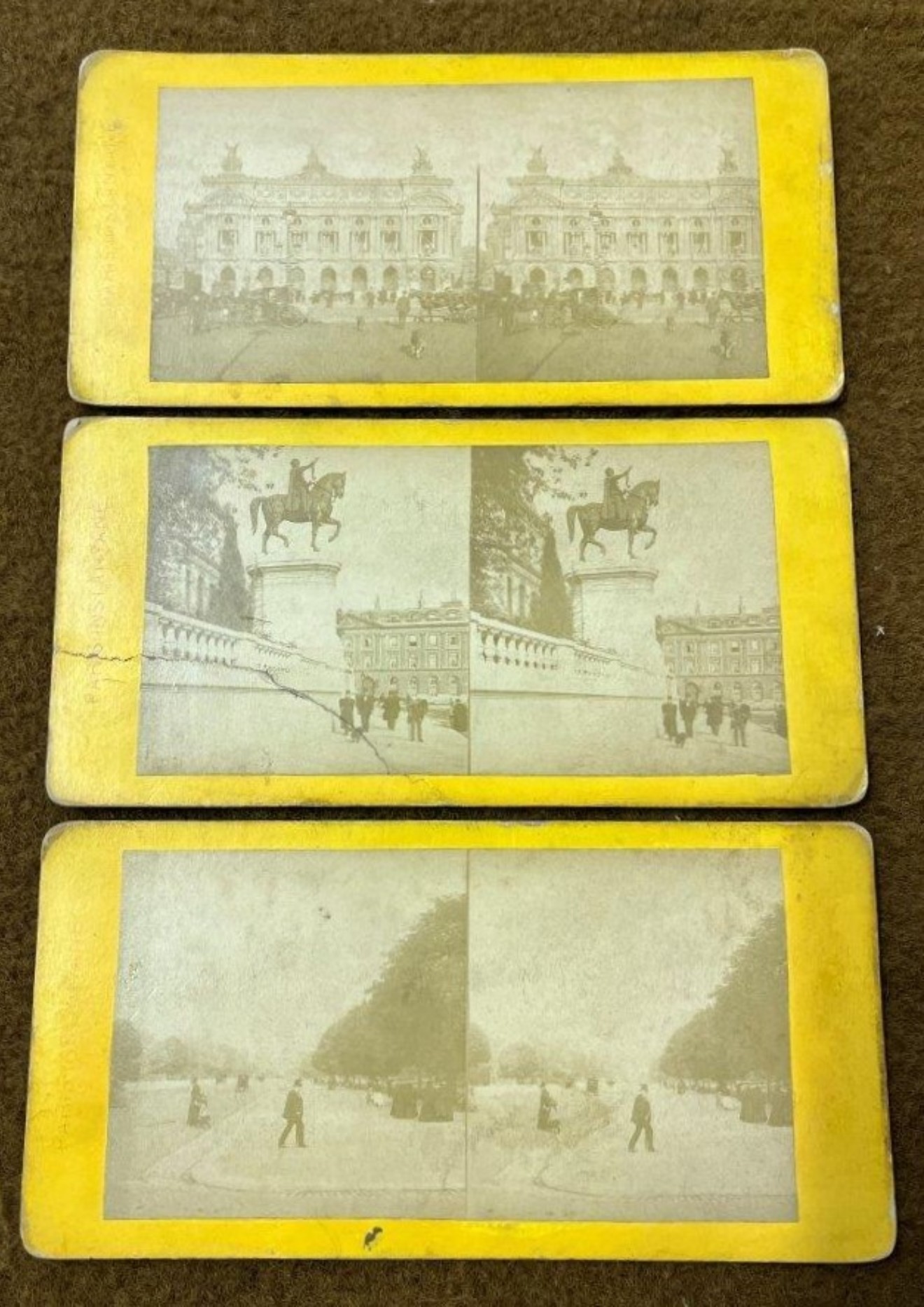 Set of 11 Paris Instantane Stereoscopic Photographs of Victorian Paris