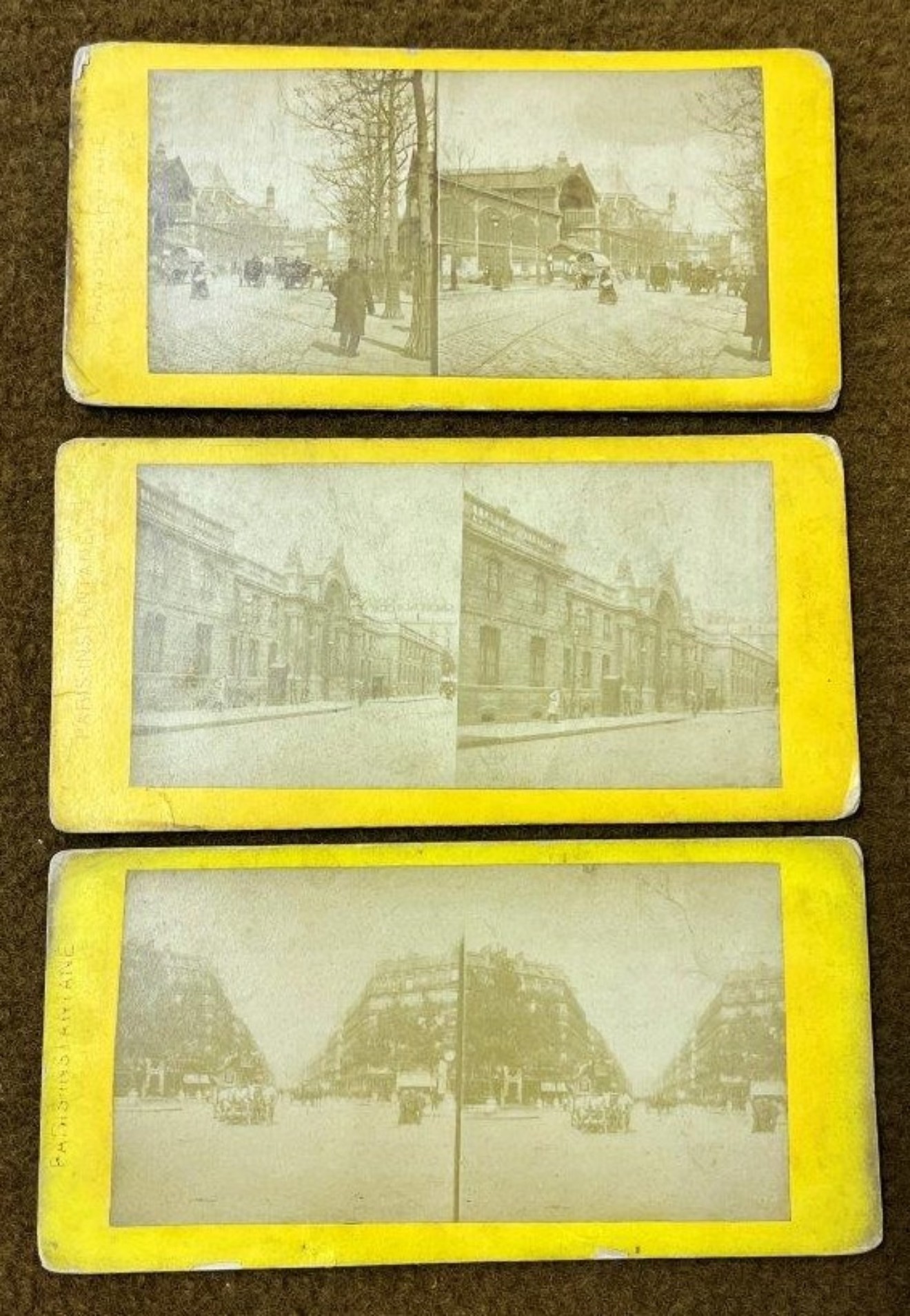 Set of 11 Paris Instantane Stereoscopic Photographs of Victorian Paris