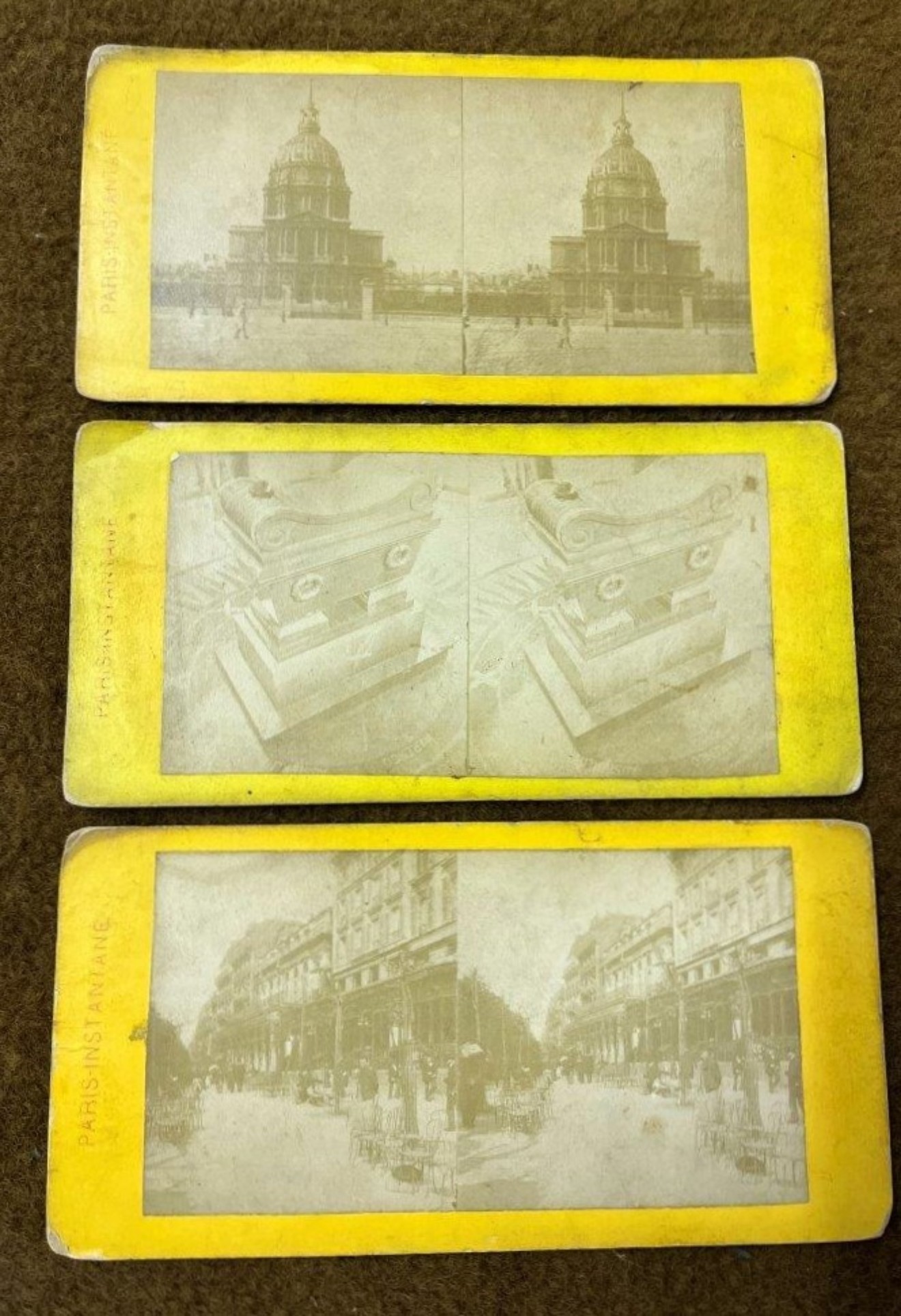 Set of 11 Paris Instantane Stereoscopic Photographs of Victorian Paris