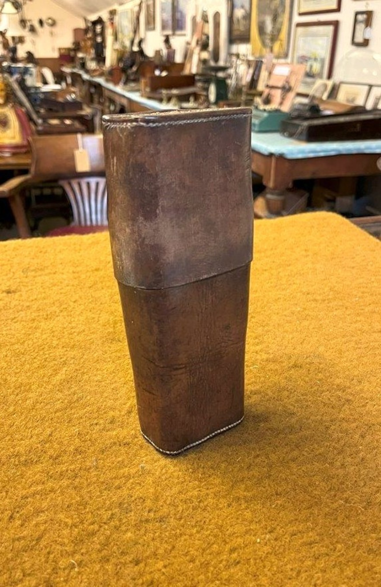 Antique Leather Spirit Flask Holder