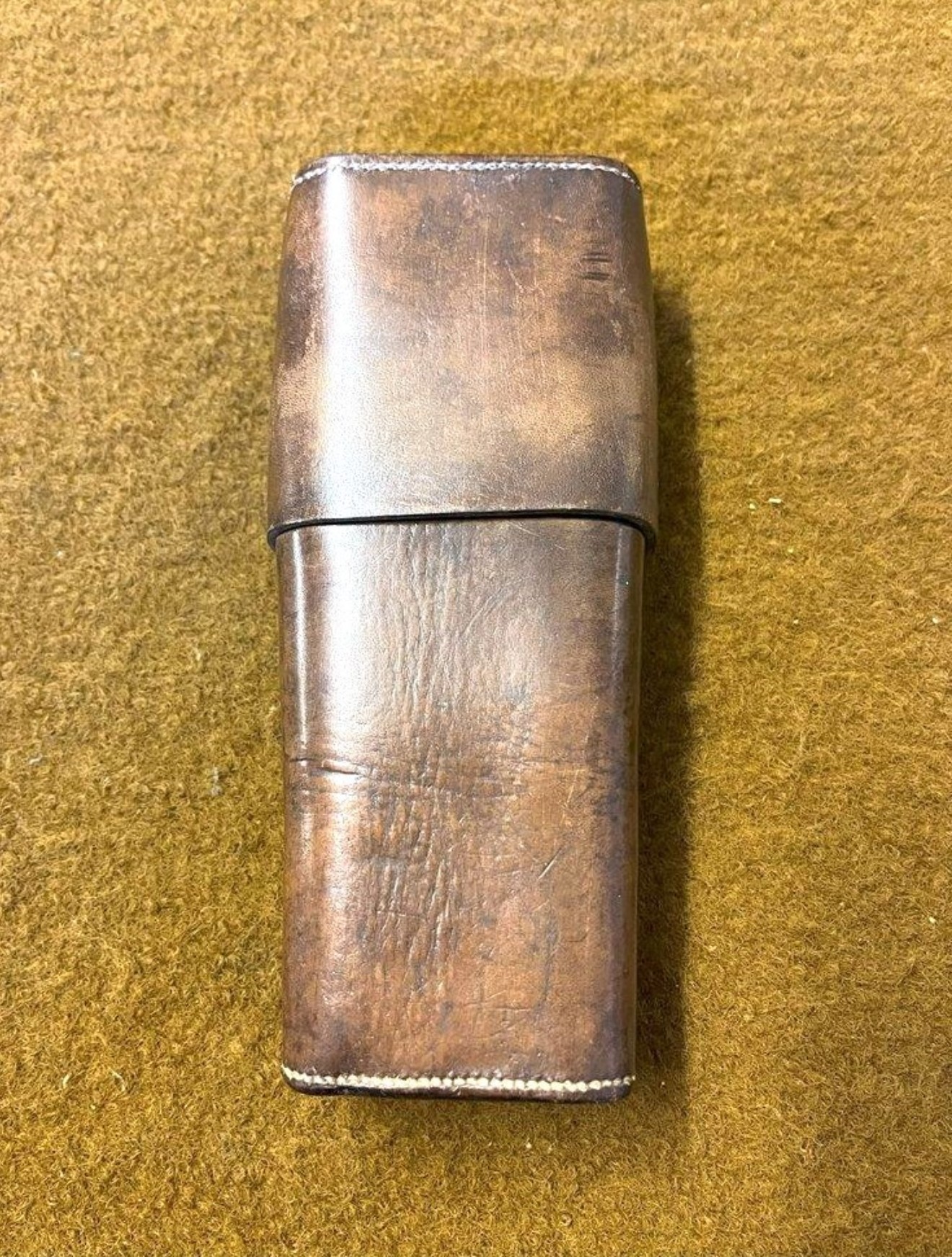 Antique Leather Spirit Flask Holder