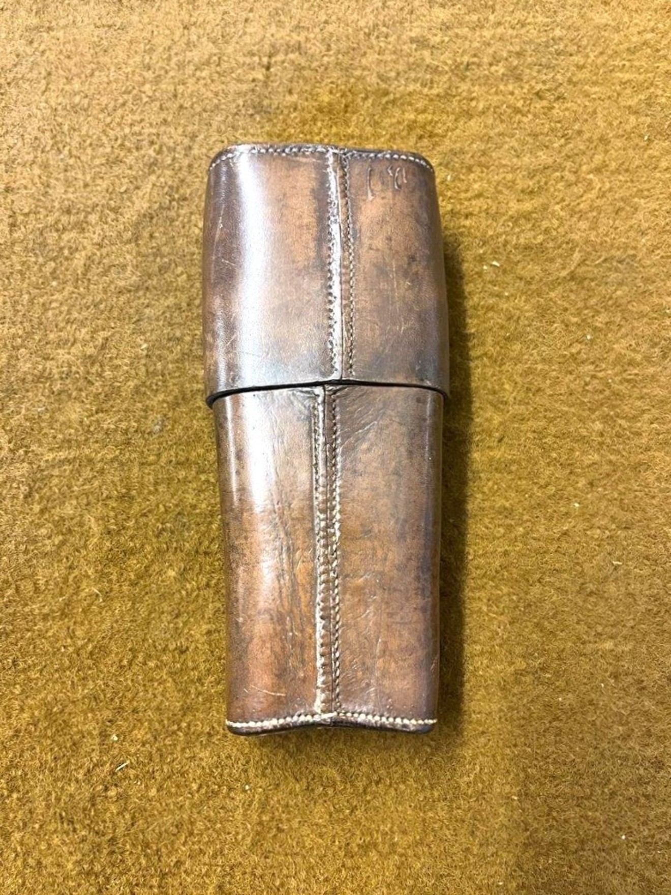 Antique Leather Spirit Flask Holder