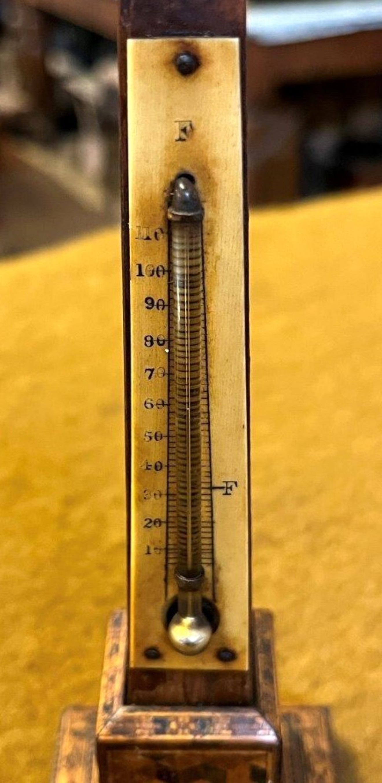 Victorian Tunbridge Ware Obelisk Thermometer