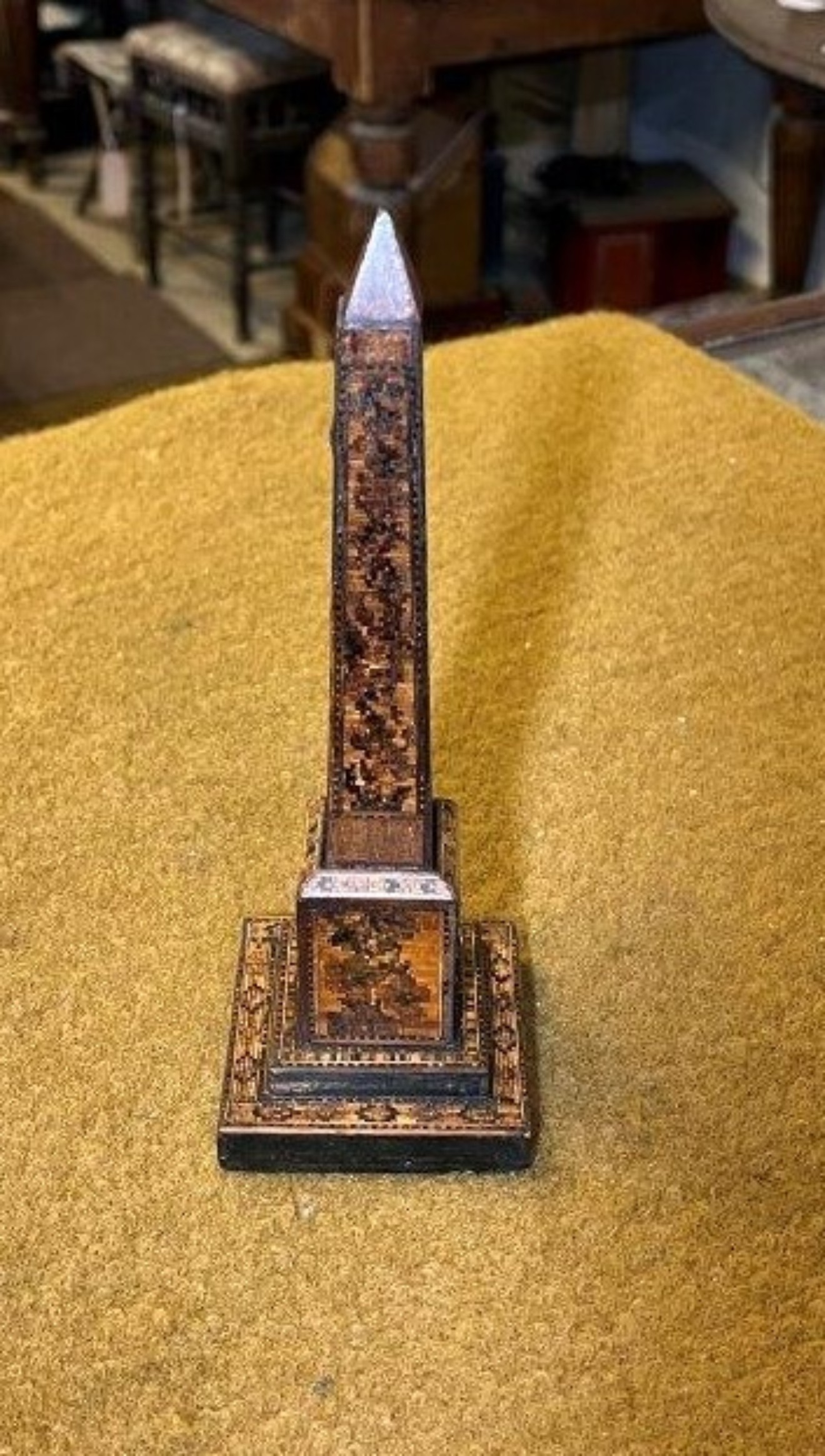 Victorian Tunbridge Ware Obelisk Thermometer