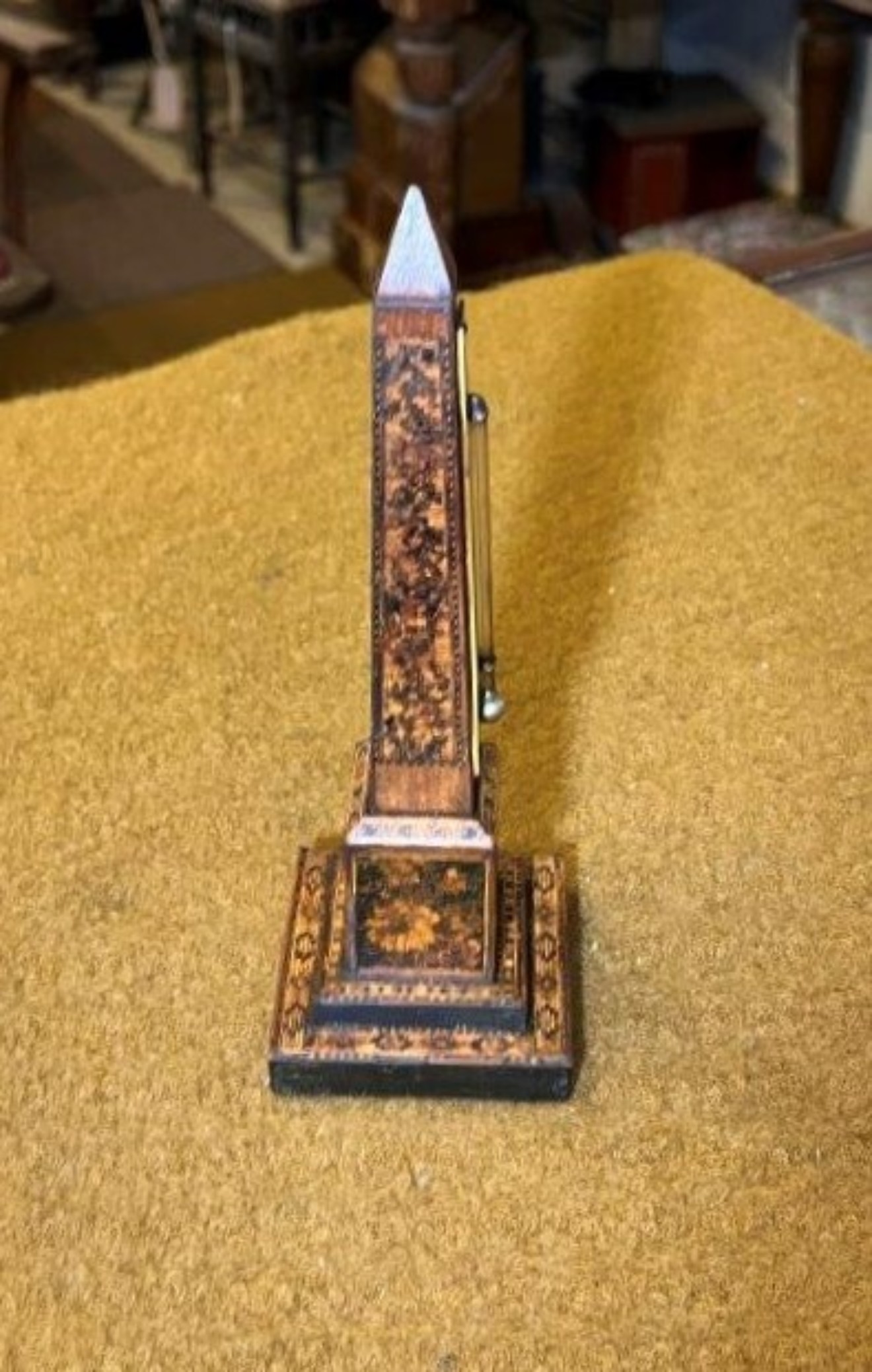 Victorian Tunbridge Ware Obelisk Thermometer