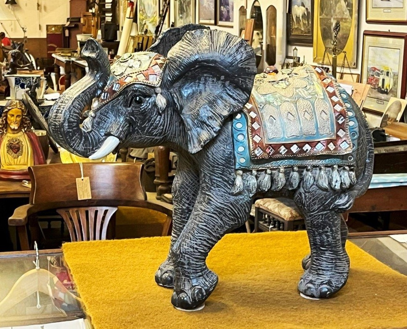 Vintage Large Highly Embellished Elephant Figure