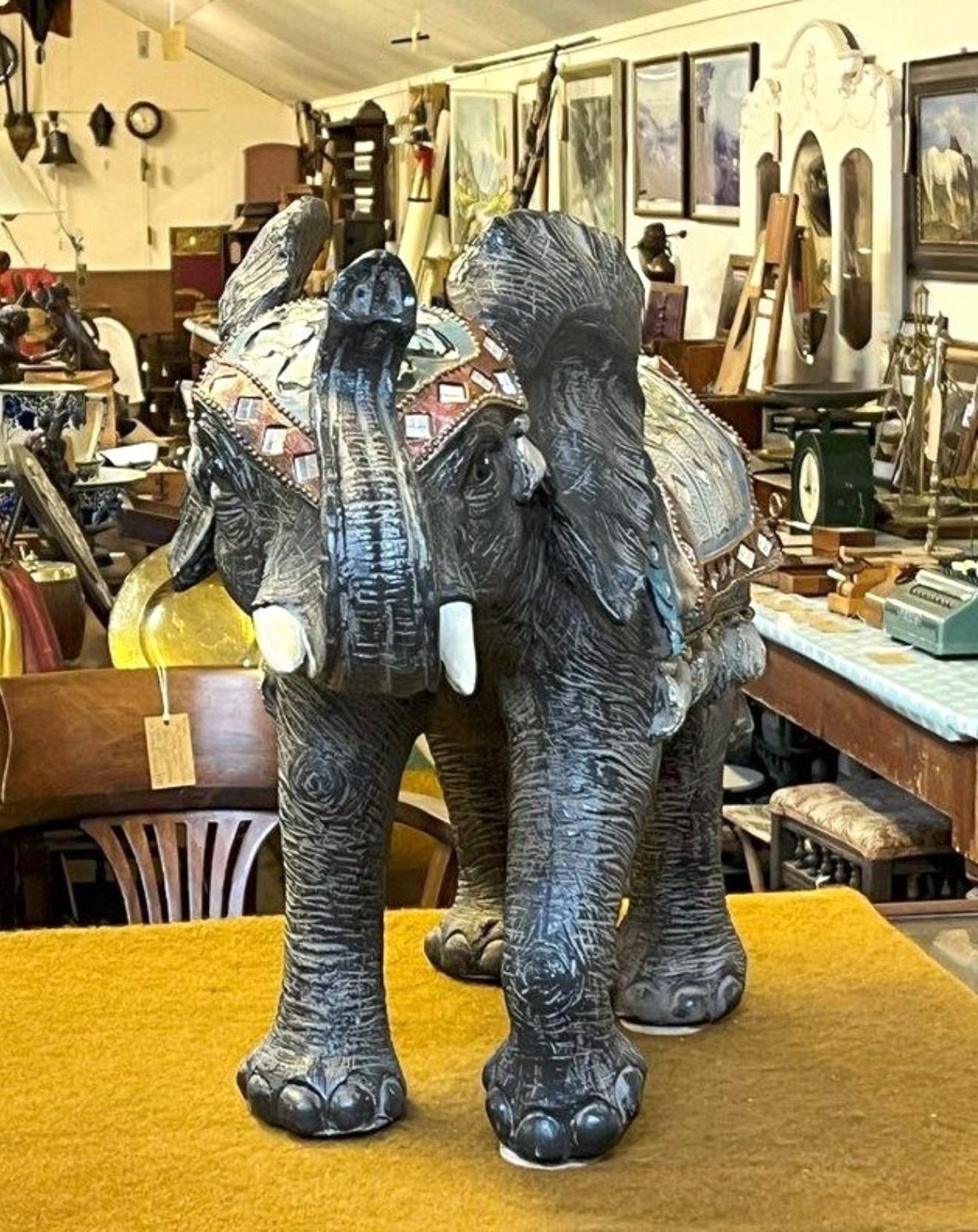 Vintage Large Highly Embellished Elephant Figure