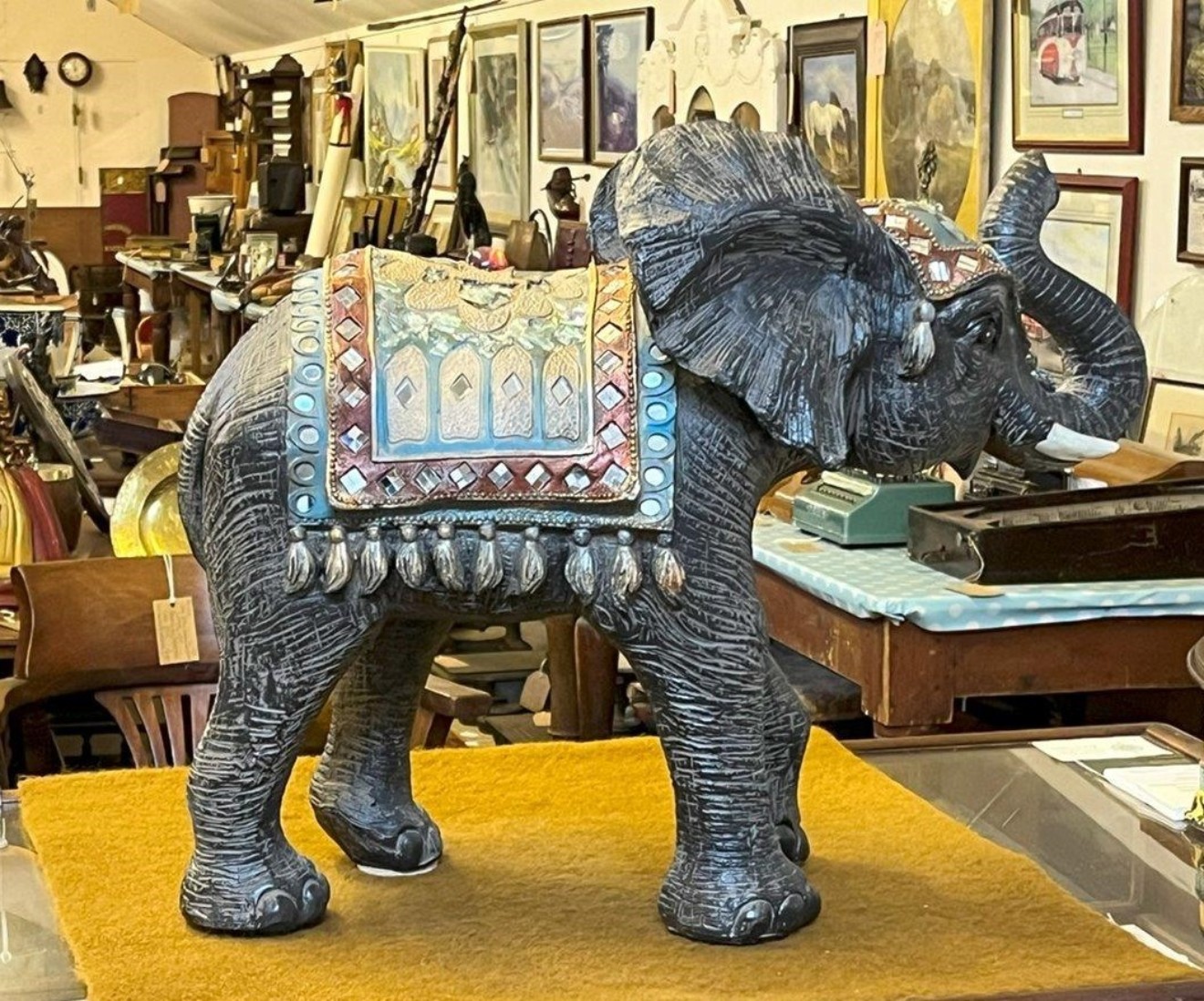 Vintage Large Highly Embellished Elephant Figure