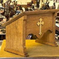 Vintage Scottish Oak Church Bible Stand / Book Rest